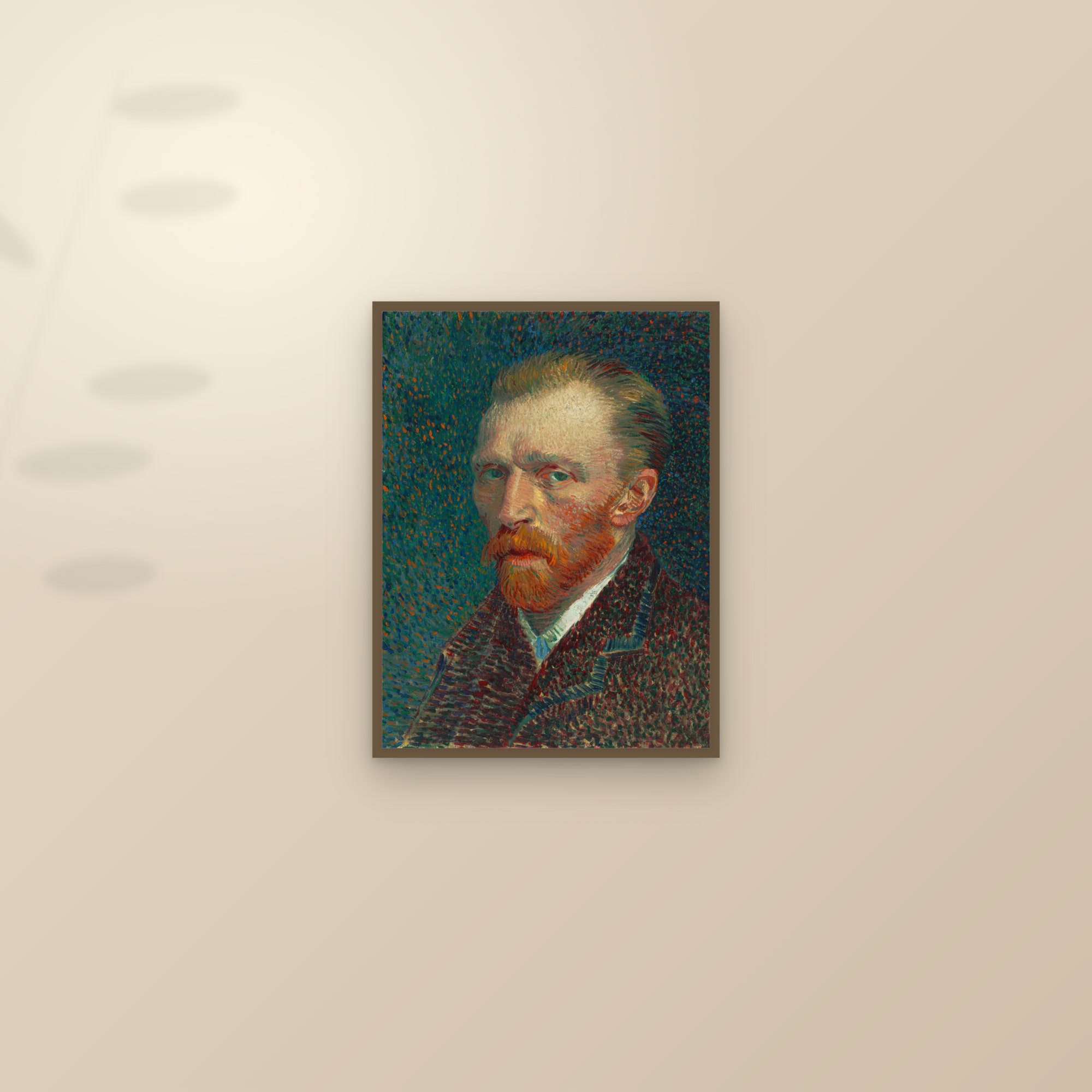 Self-Portrait (1887) (Full) — Full-Bleed Edition — framed and styled on a sunlit wall