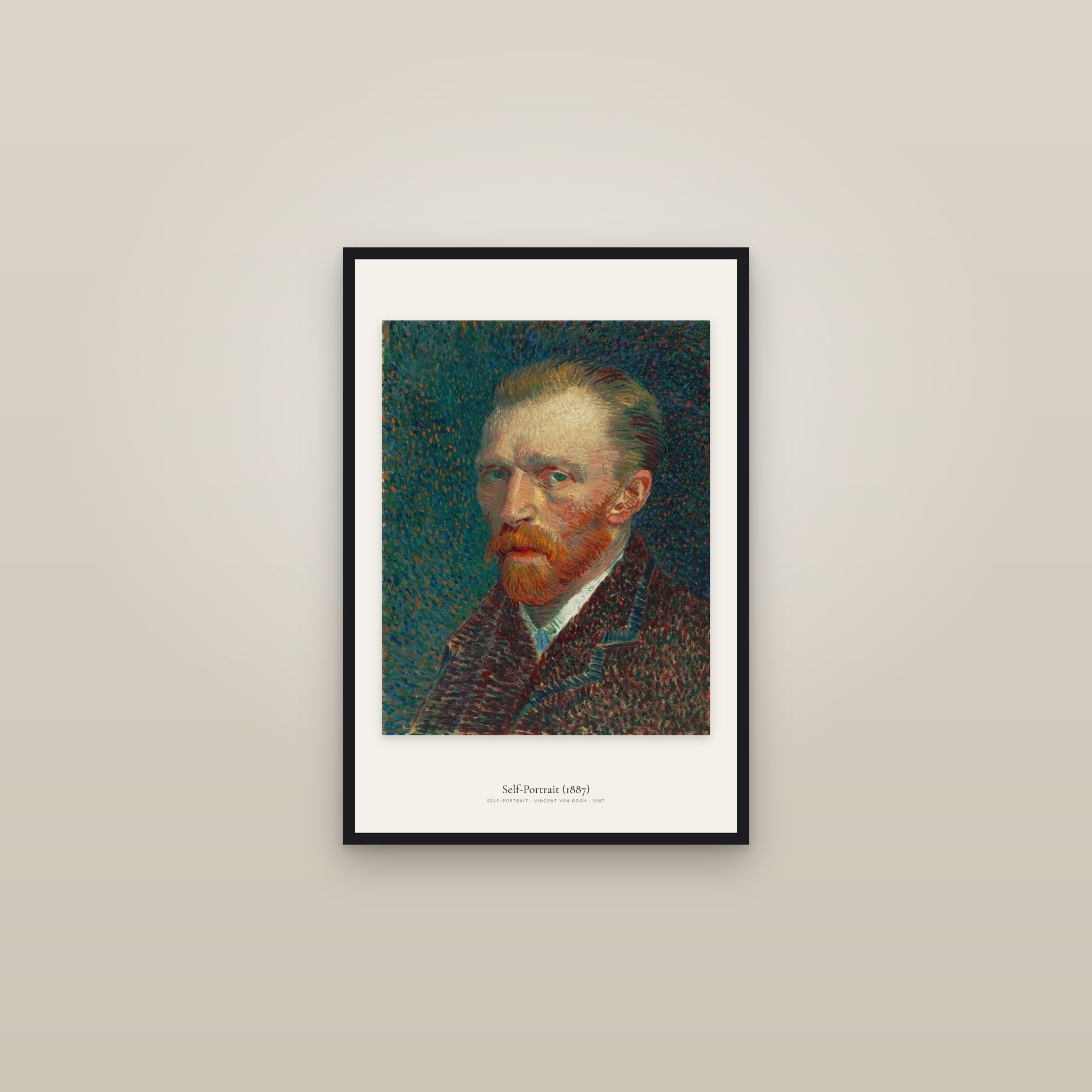 Self-Portrait (1887) — framed in a gallery setting