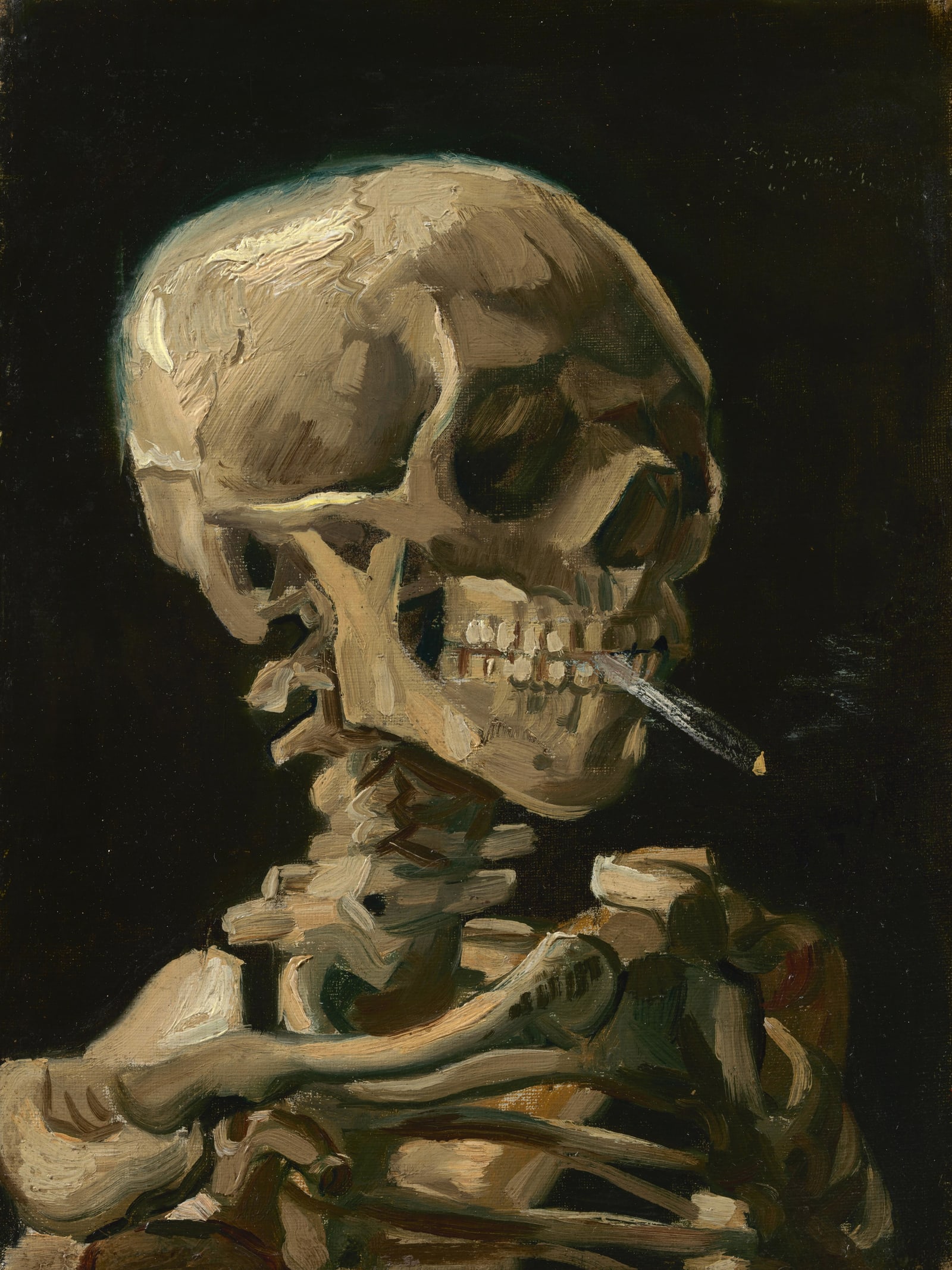 Skull of a Skeleton with Burning Cigarette (Full) — Full-Bleed Edition