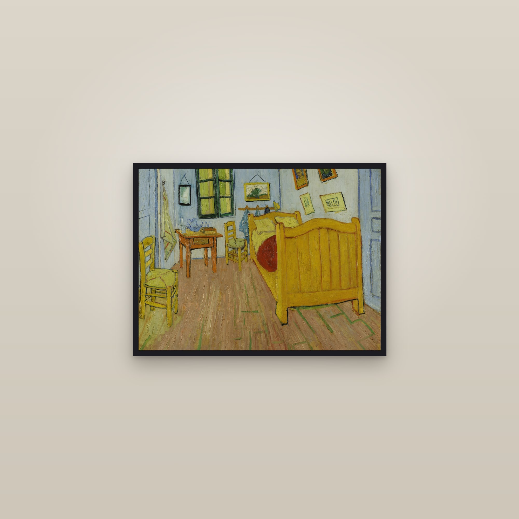 The Bedroom (Full) — Full-Bleed Edition — framed in a gallery setting