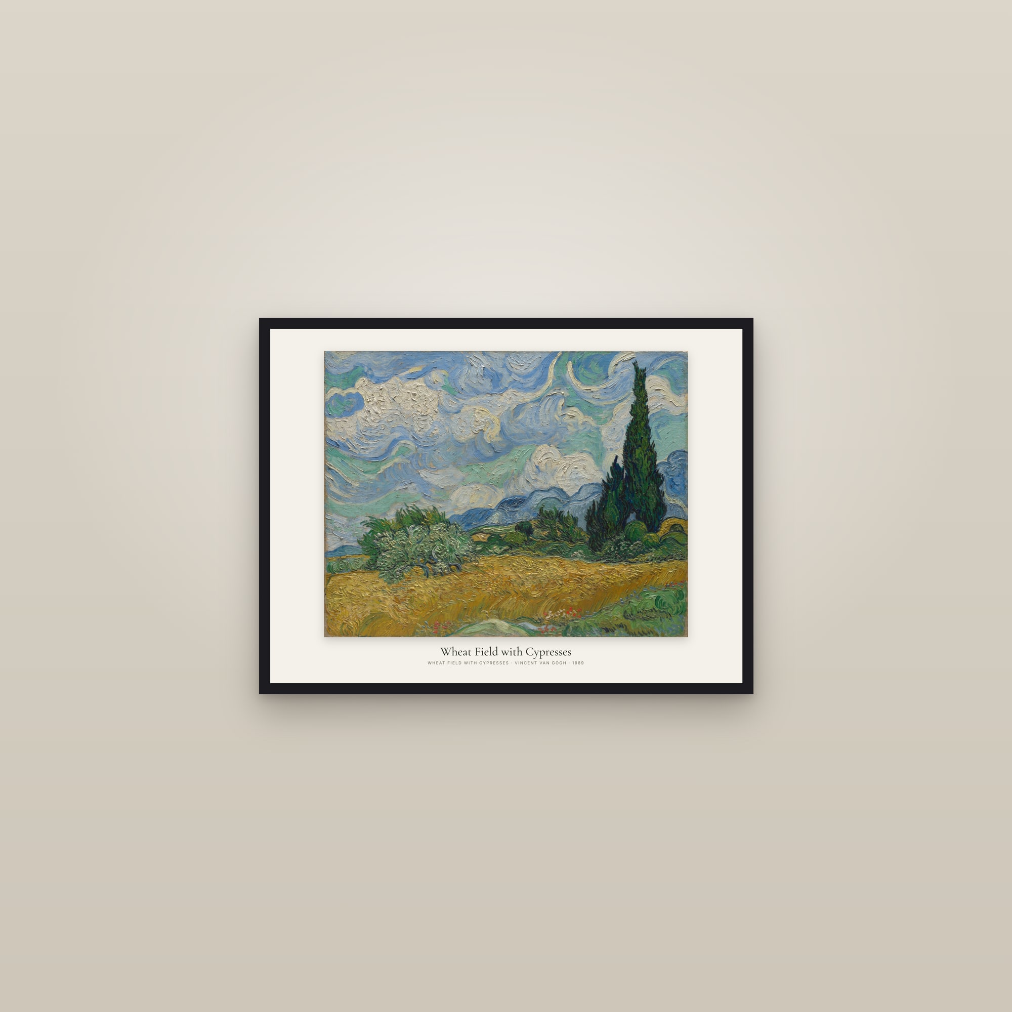 Wheat Field with Cypresses