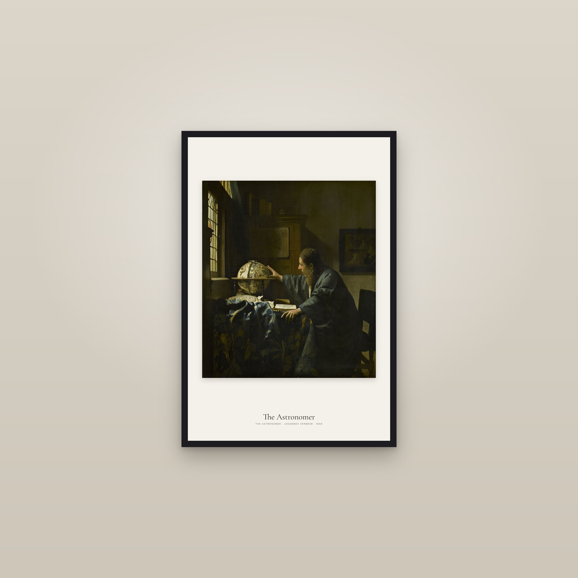 The Astronomer — framed in a gallery setting