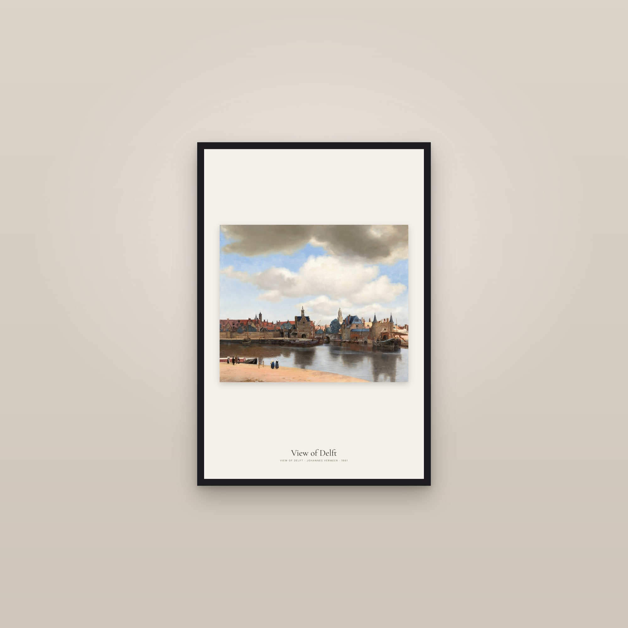 View of Delft — framed in a gallery setting