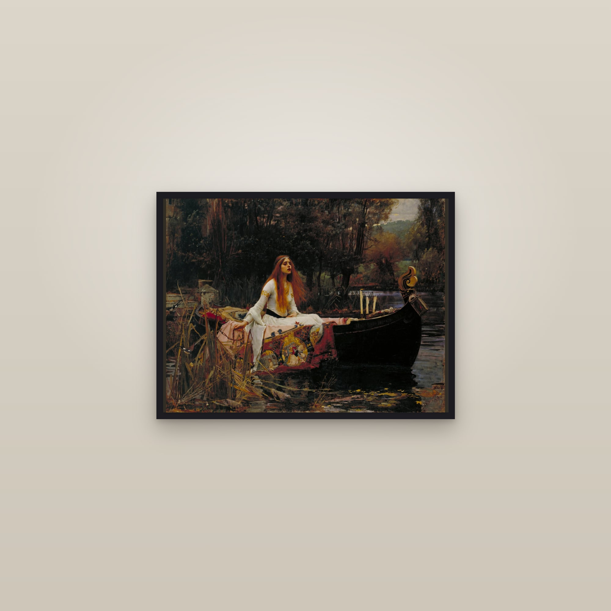 The Lady of Shalott (Full) — Full-Bleed Edition — framed in a gallery setting