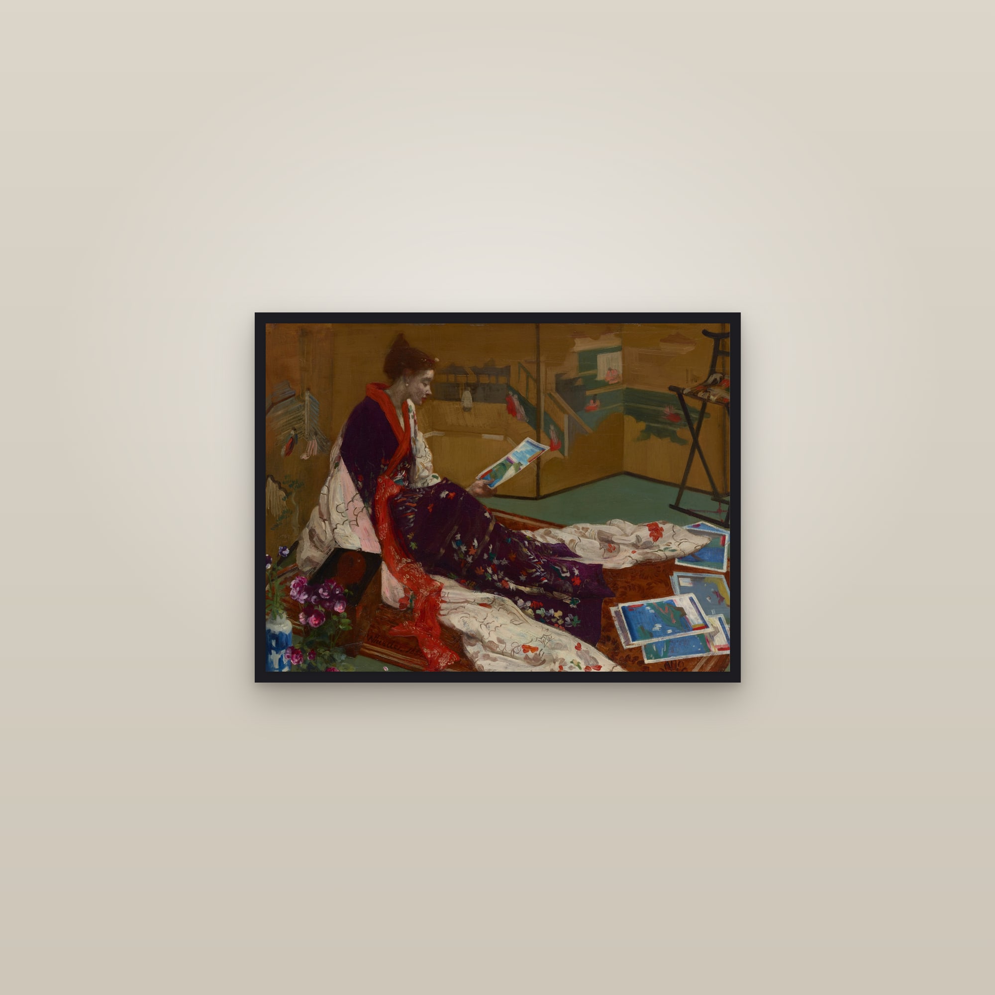 Caprice in Purple and Gold: The Golden Screen (Full) — Full-Bleed Edition — framed in a gallery setting