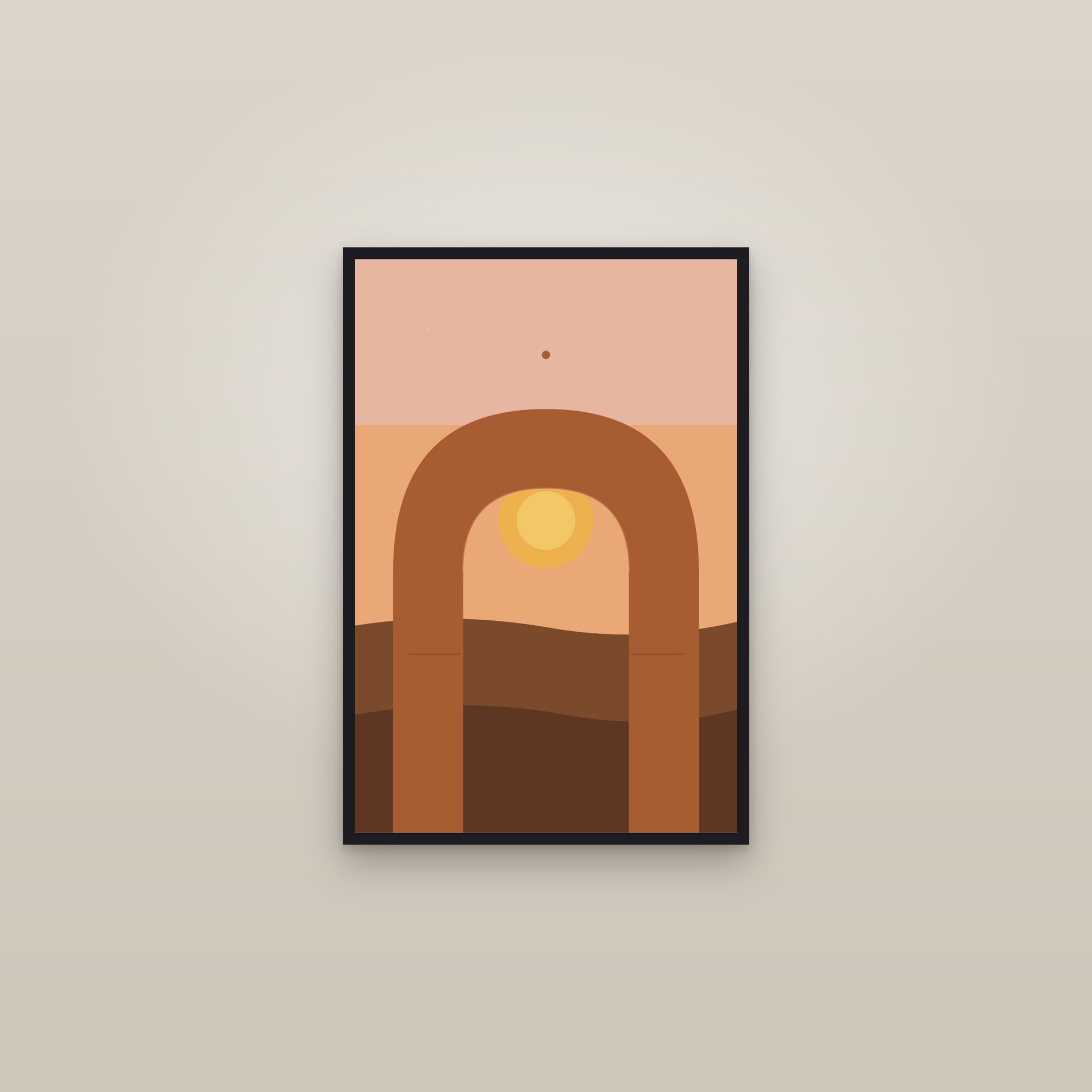 Canyon Arch Print — Boho Desert Arch — framed in a gallery setting
