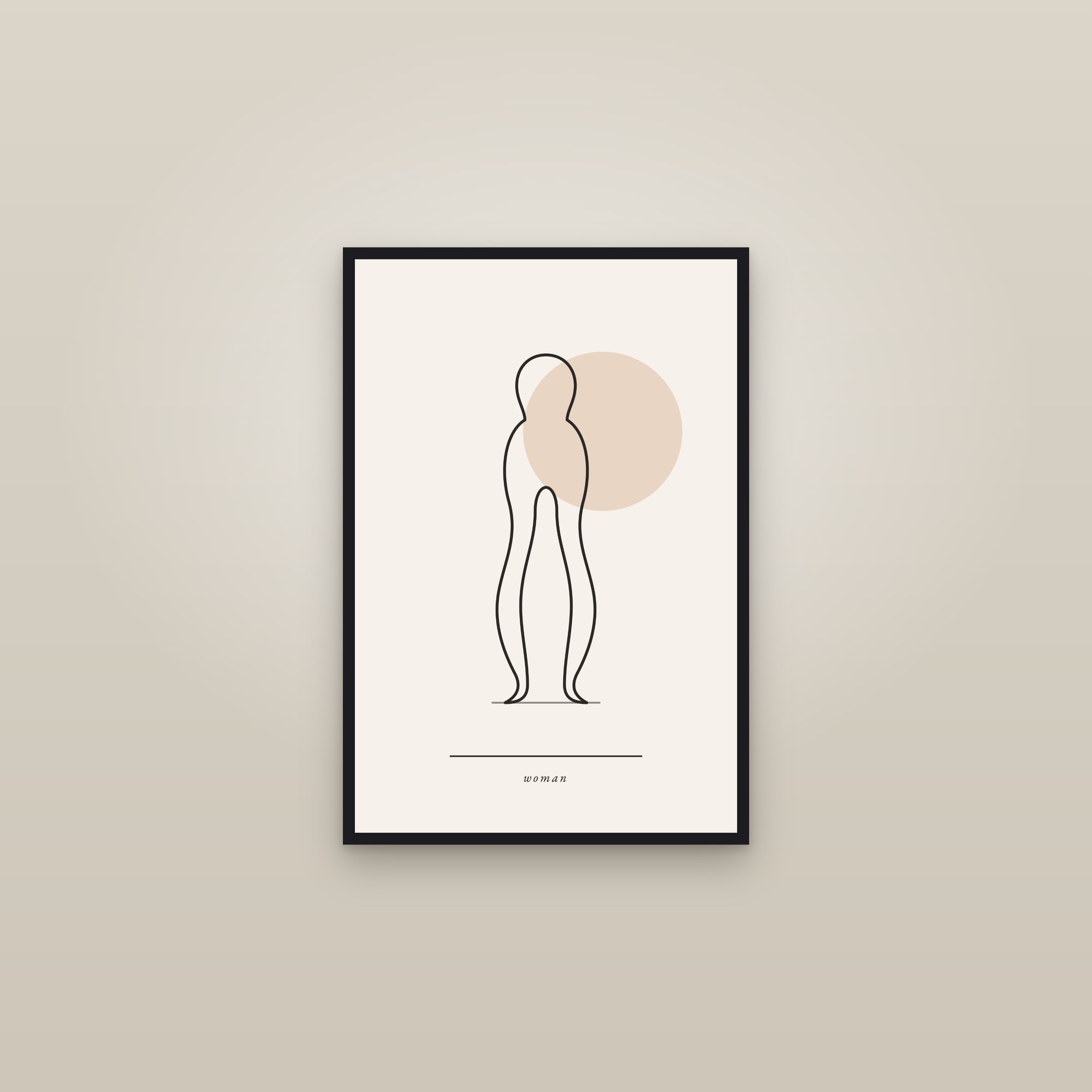 Line Drawing Woman Print — The Figure — framed in a gallery setting
