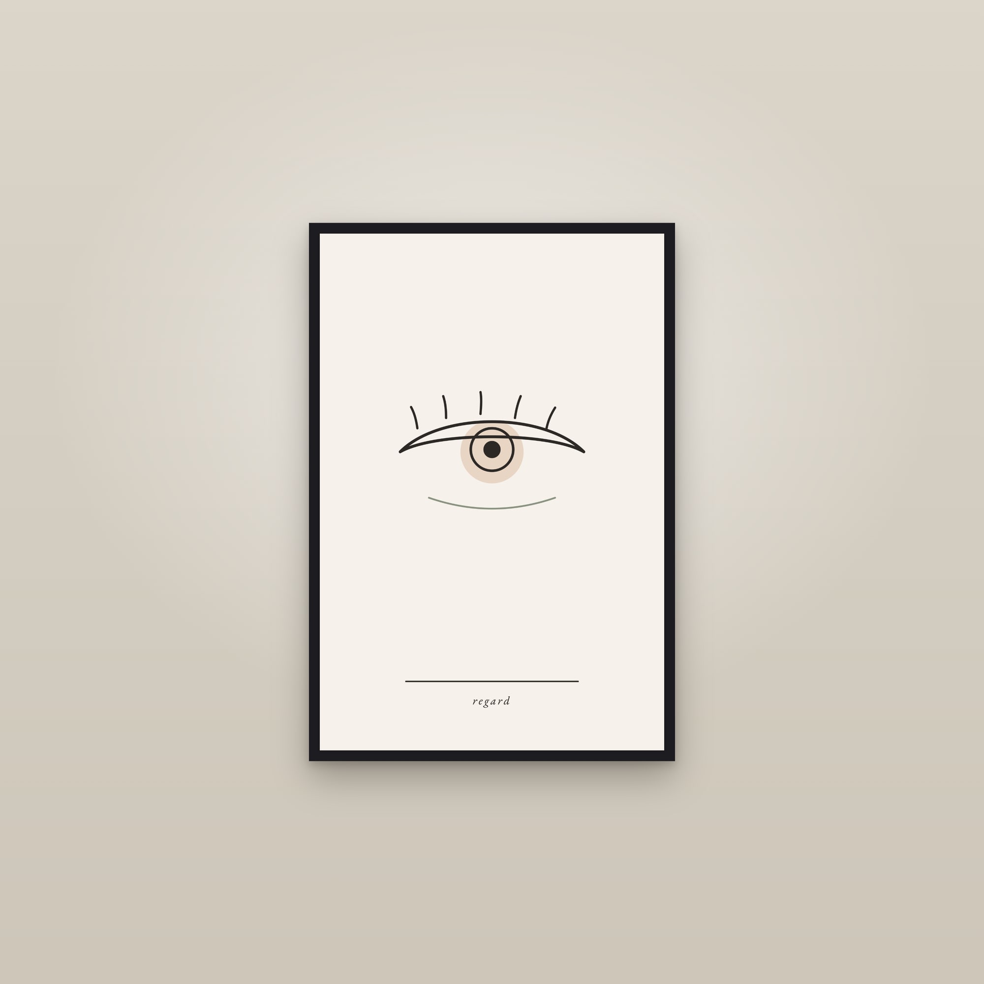 Minimalist Eye Print — Regard — framed in a gallery setting