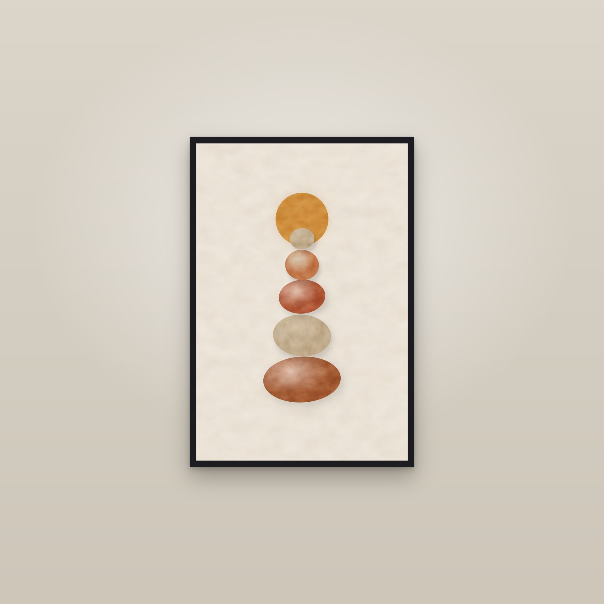 Balanced Stones Print — Terra Forms — framed in a gallery setting