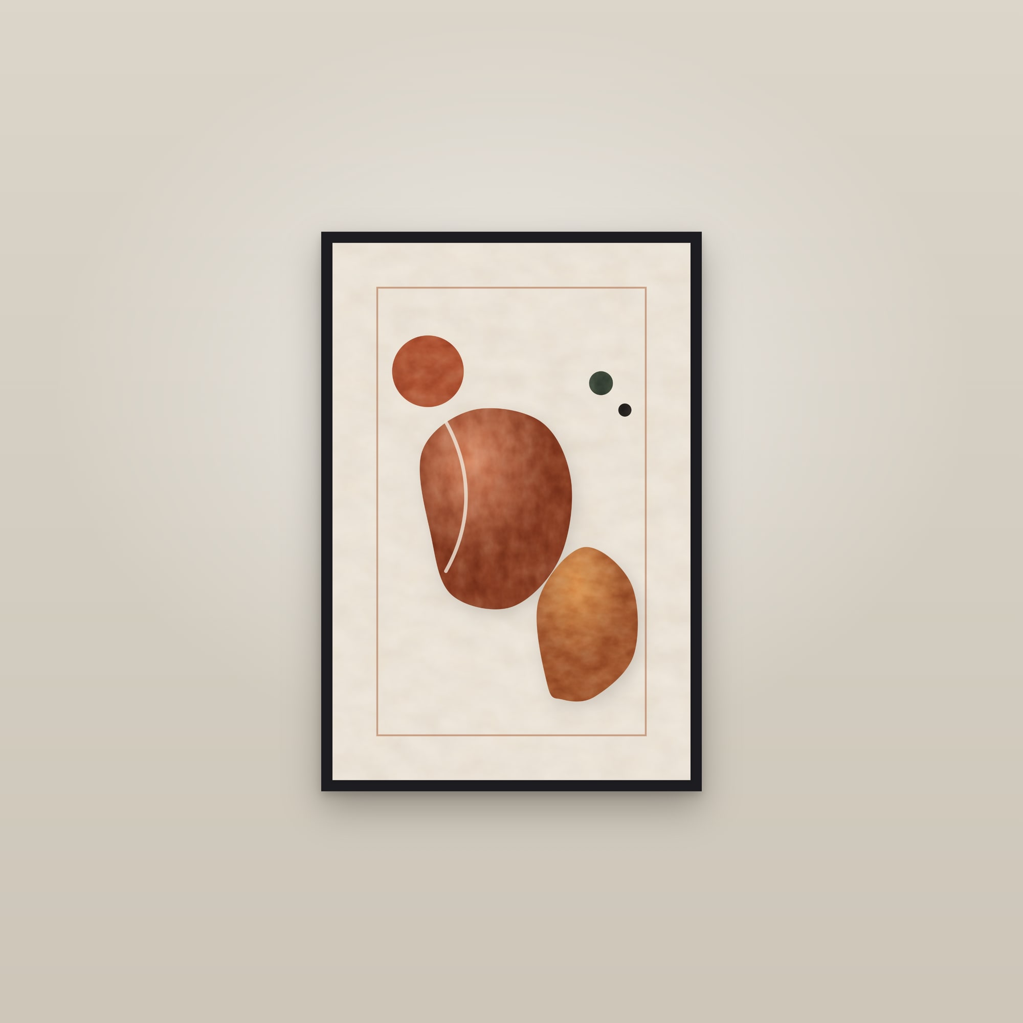 Terracotta Abstract Print — Terra Forms — framed in a gallery setting