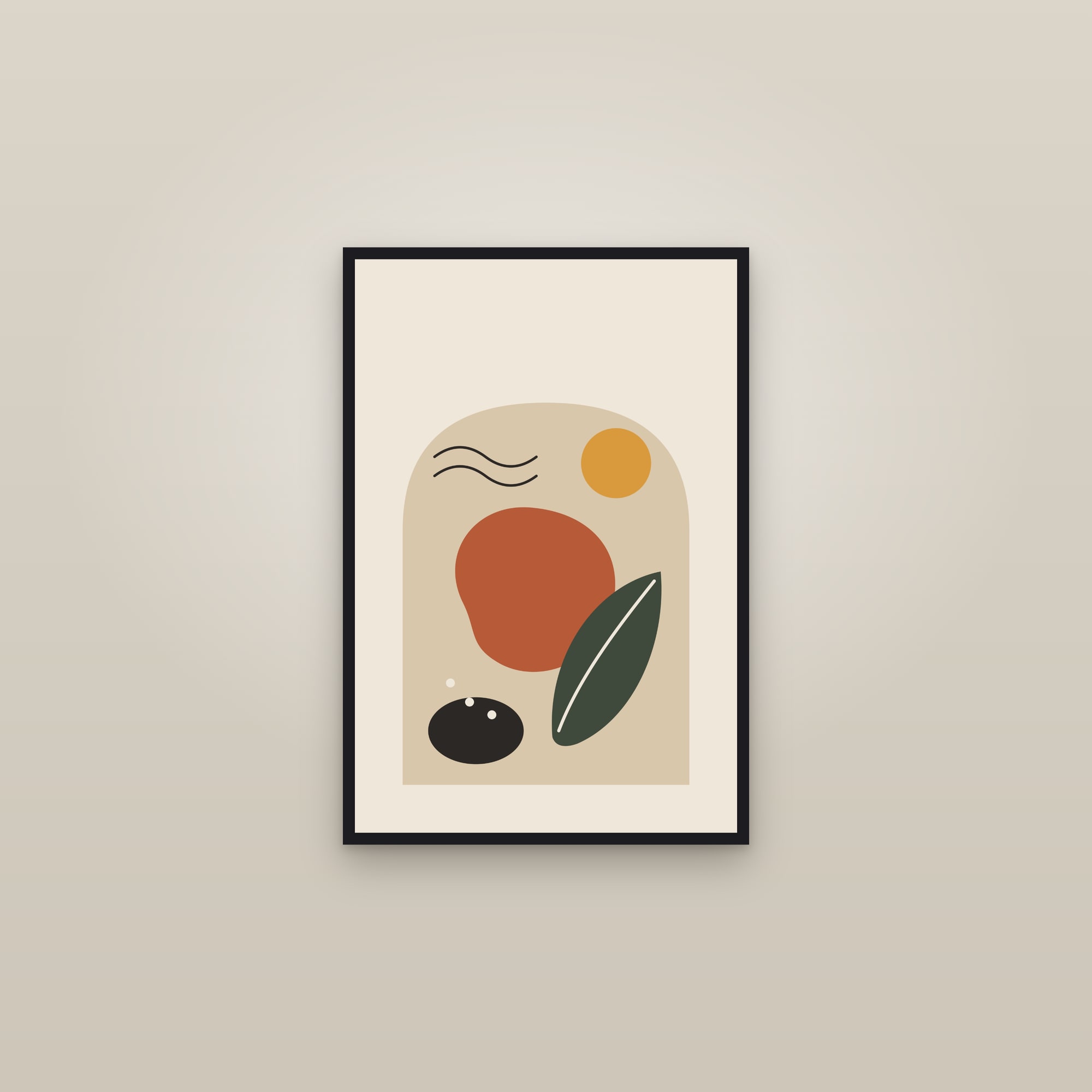Abstract Organic Shapes Print — Terra Forms — framed in a gallery setting