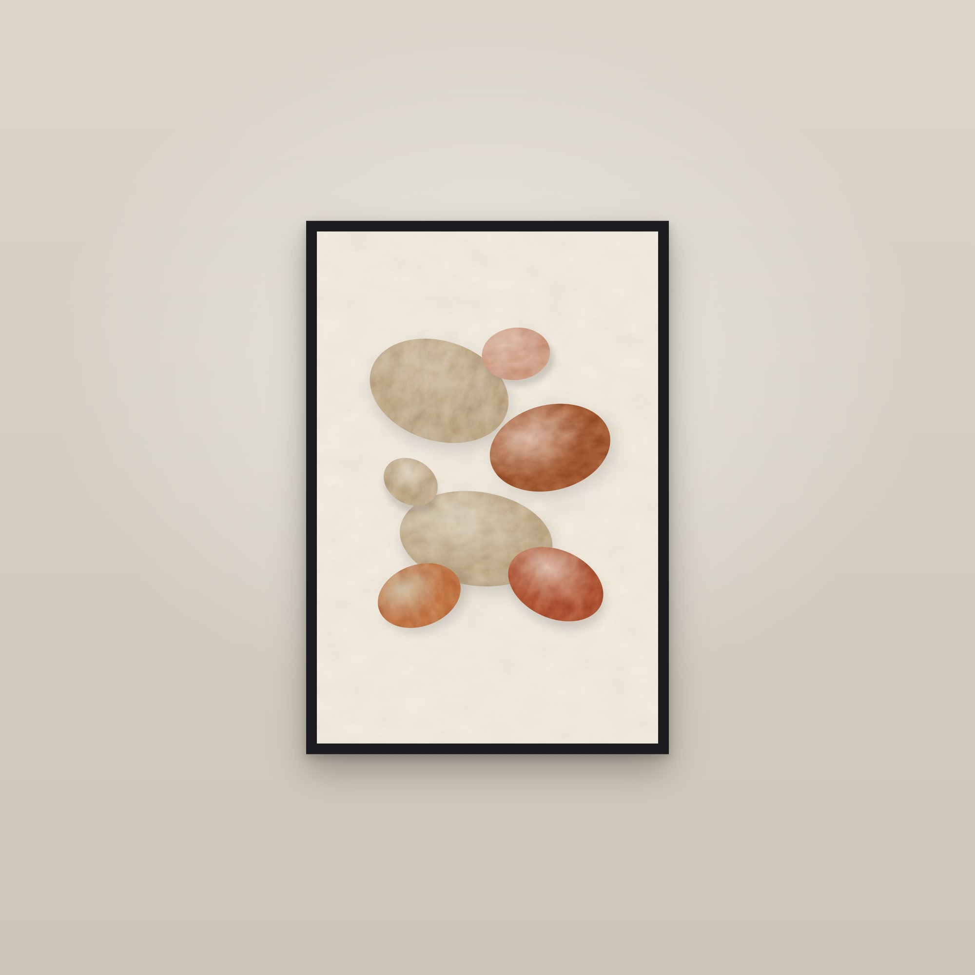 Smooth Pebbles Print — Terra Forms — framed in a gallery setting