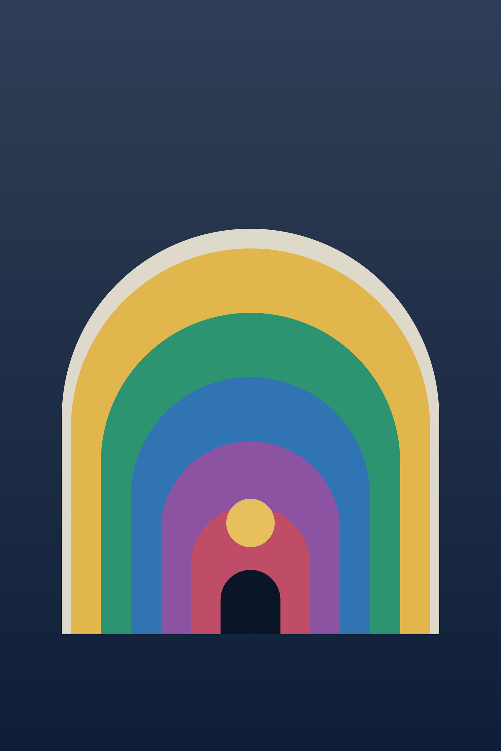 Jewel Arch Art Print — Bold Mid-Century Arch Poster · Modern Wall Art