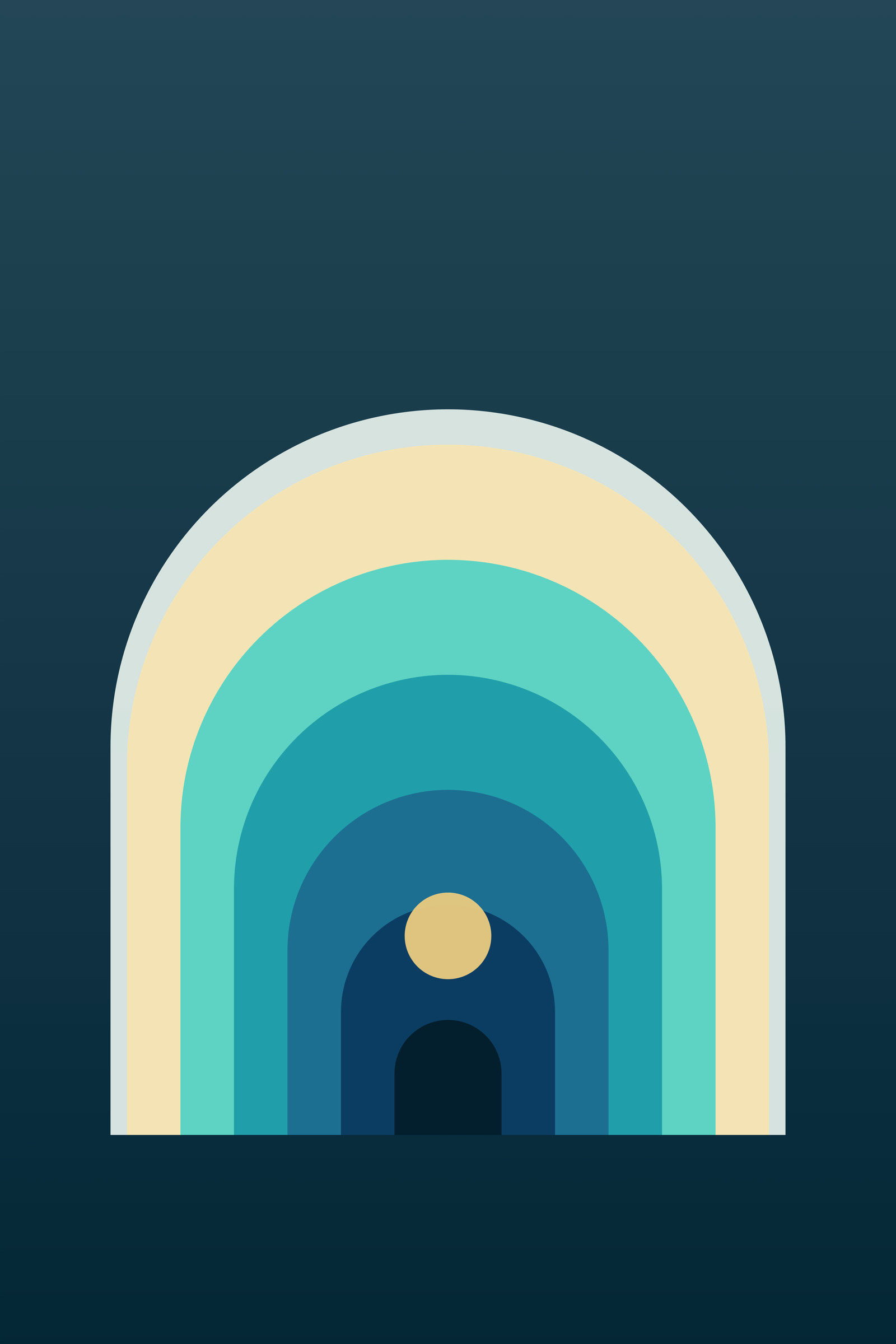 Ocean Arch Art Print — Bold Mid-Century Arch Poster · Modern Wall Art