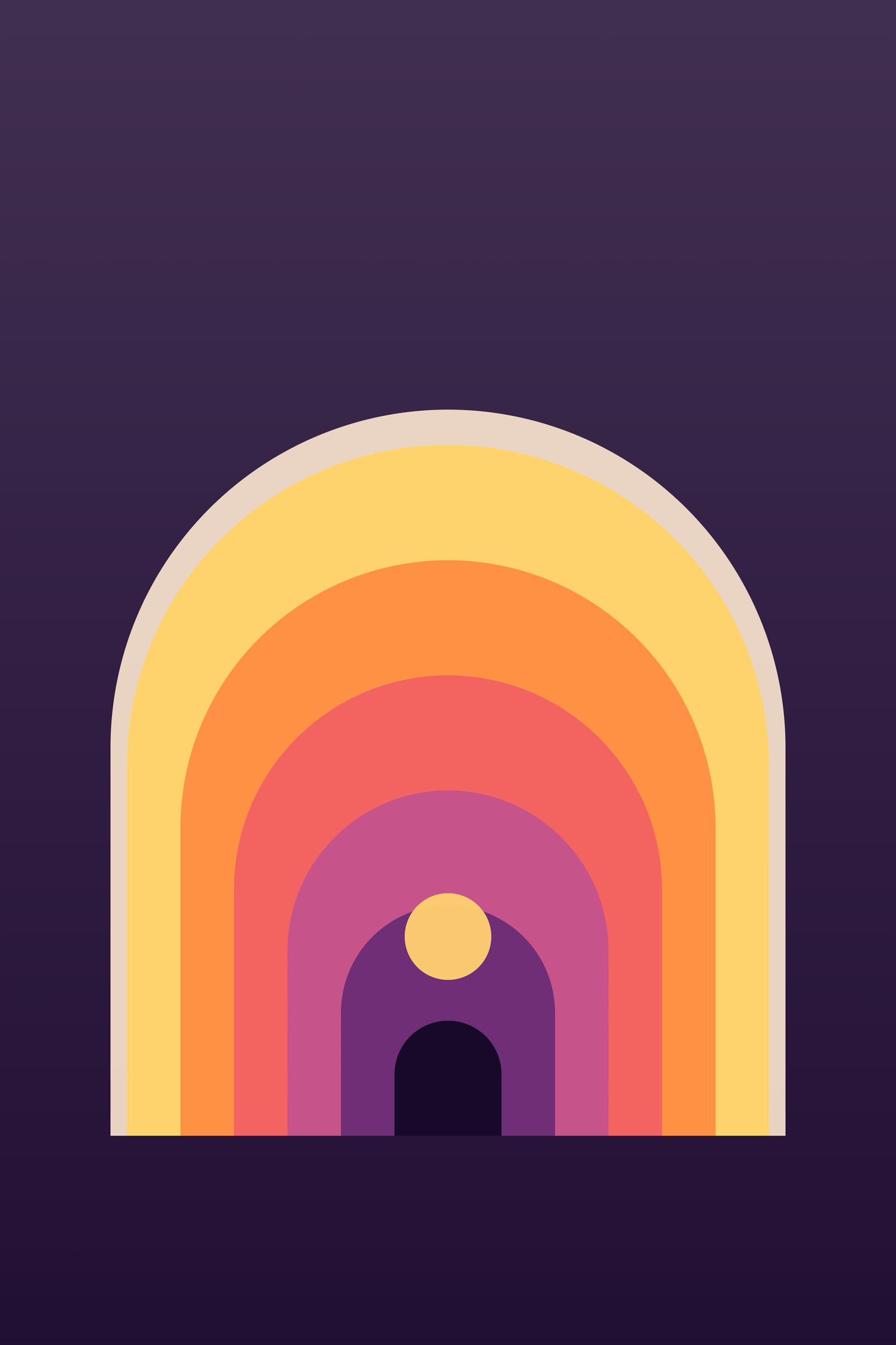 Sunset Arch Art Print — Bold Mid-Century Arch Poster · Modern Wall Art