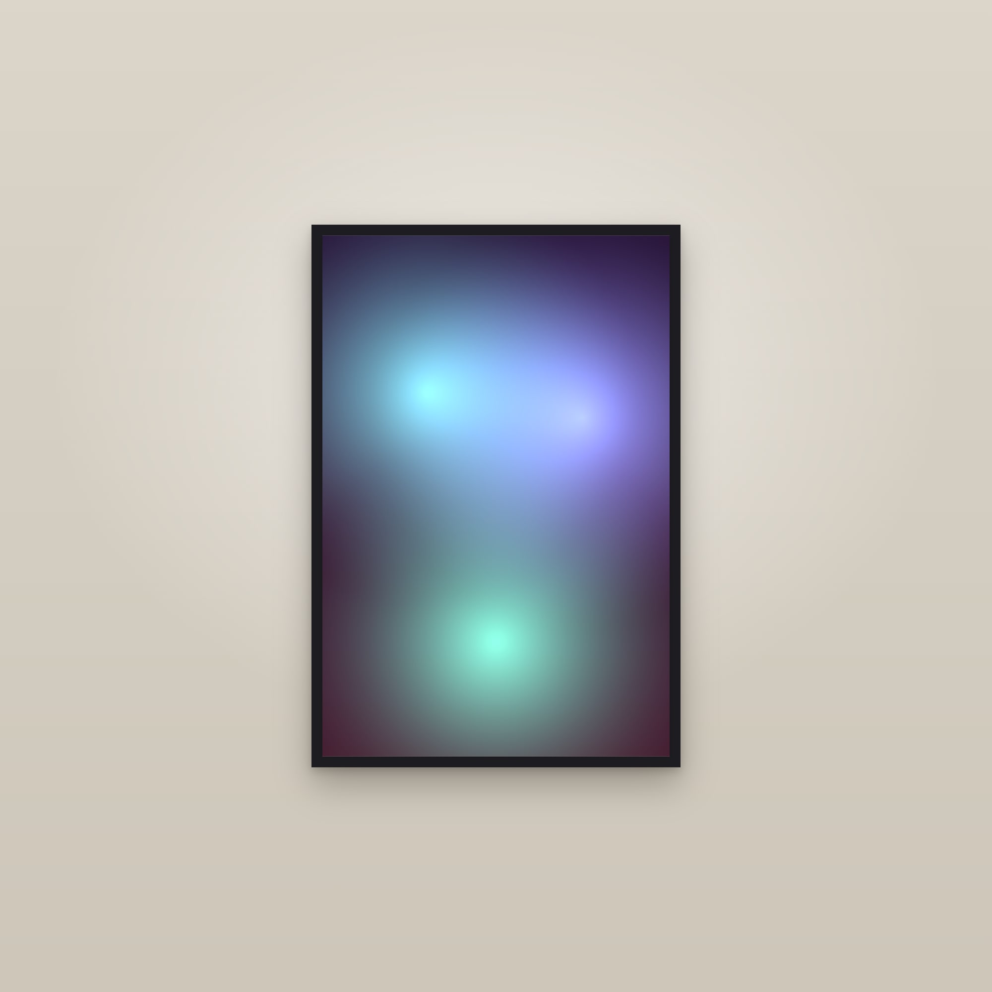 Aqua Aura Gradient Art Print — Bold Soft Abstract Gradient Poster · Modern Wall Art — framed in a gallery setting
