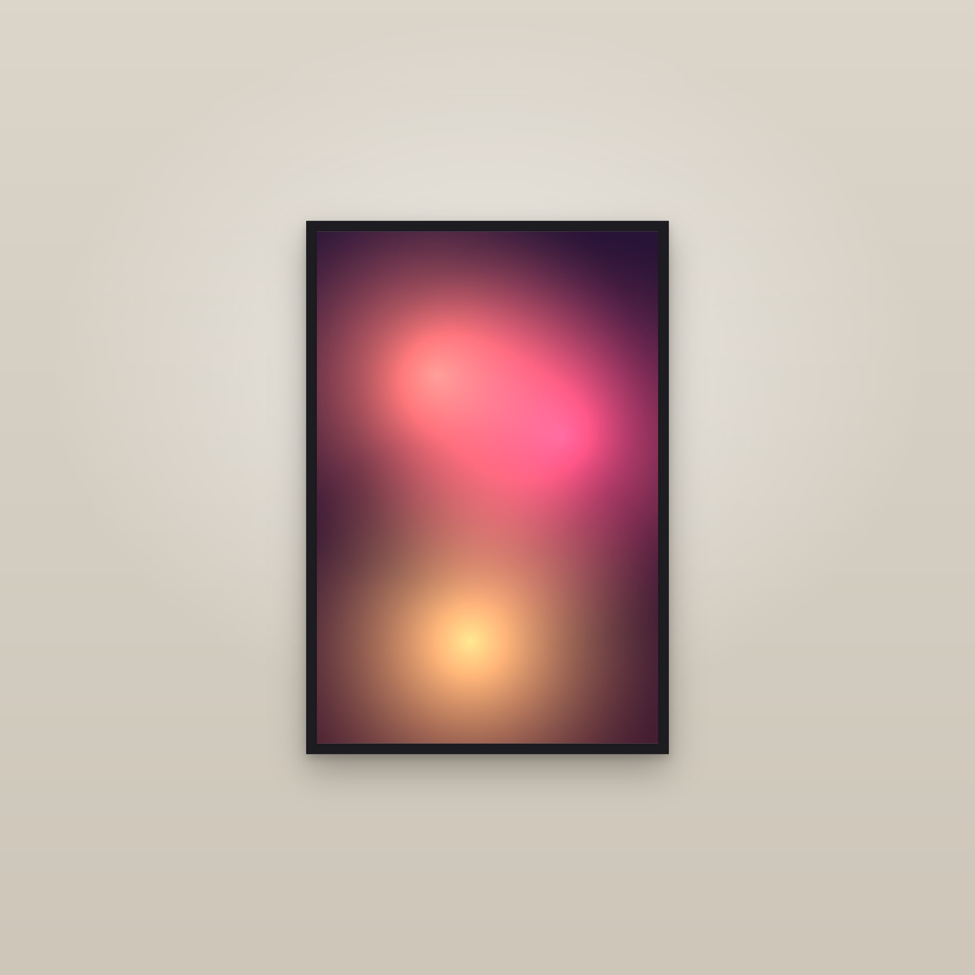 Ember Aura Gradient Art Print — Bold Soft Abstract Gradient Poster · Modern Wall Art — framed in a gallery setting