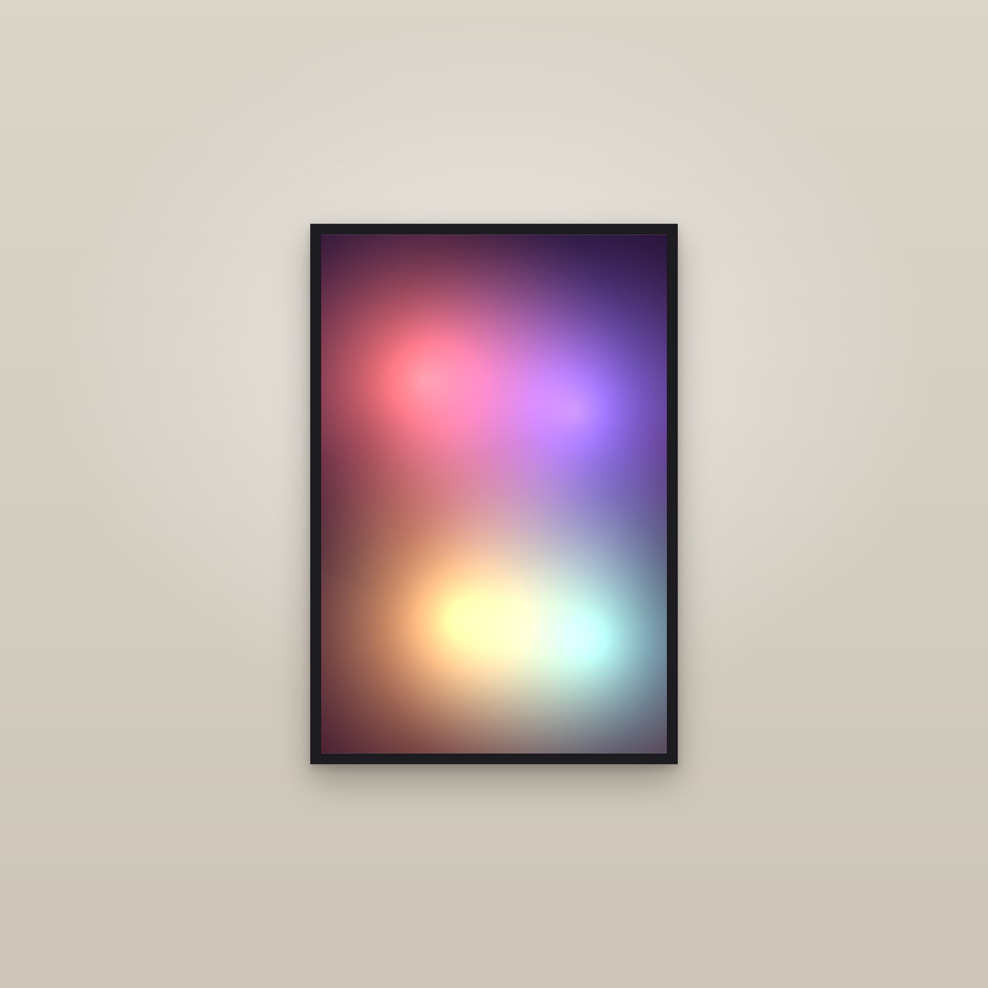 Aura Gradient Art Print — Soft Abstract Poster · Modern Wall Art — framed in a gallery setting