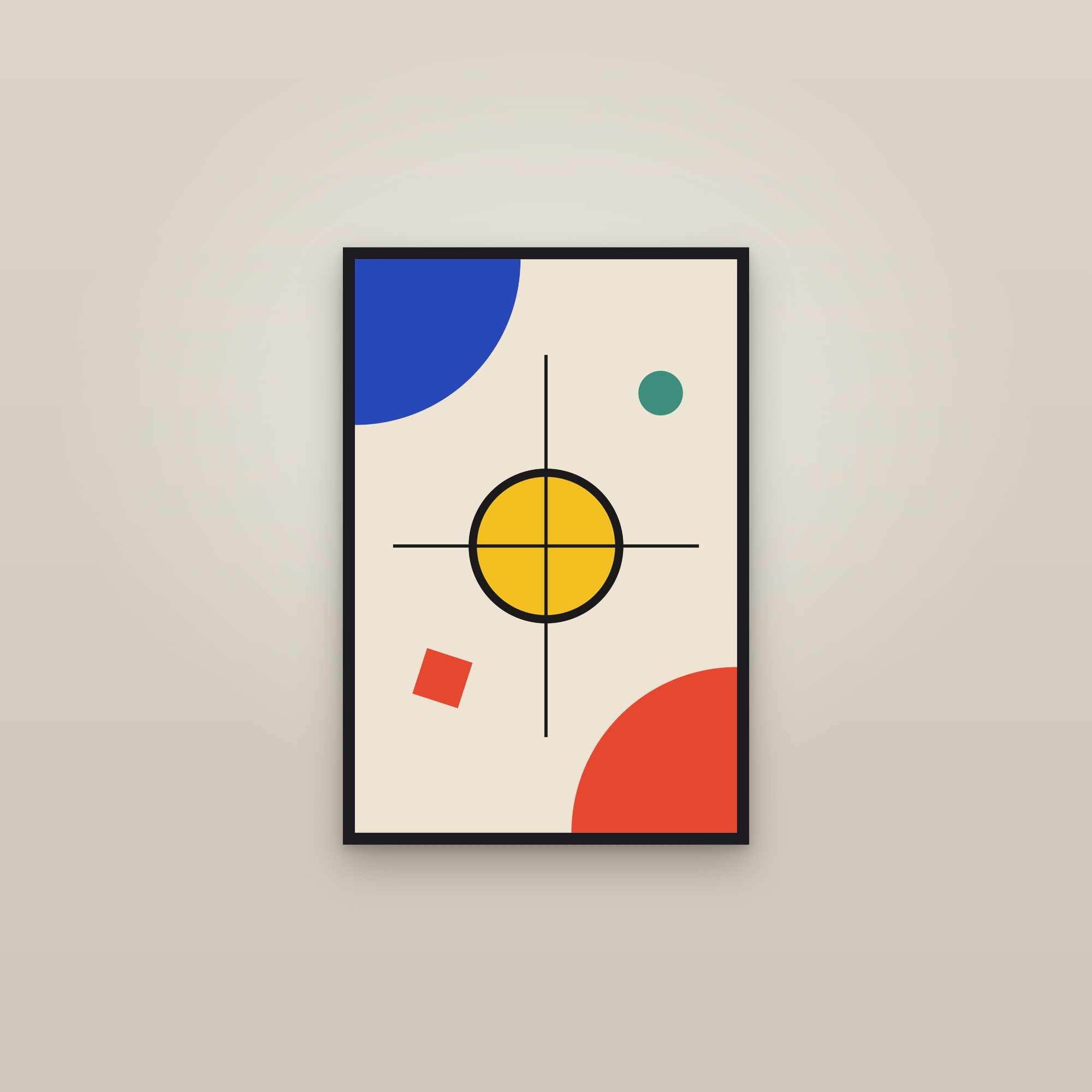 Bauhaus Art Print IV — Bold Geometric Bauhaus Poster · Modern Wall Art — framed in a gallery setting