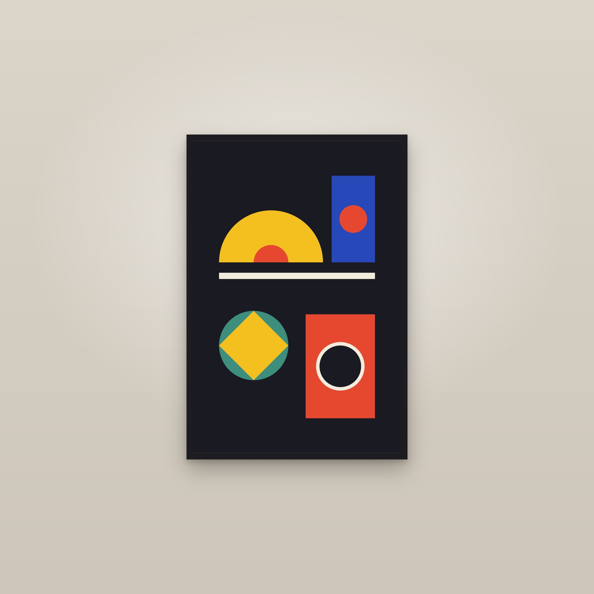 Bauhaus Art Print V — Bold Geometric Bauhaus Poster · Modern Wall Art — framed in a gallery setting