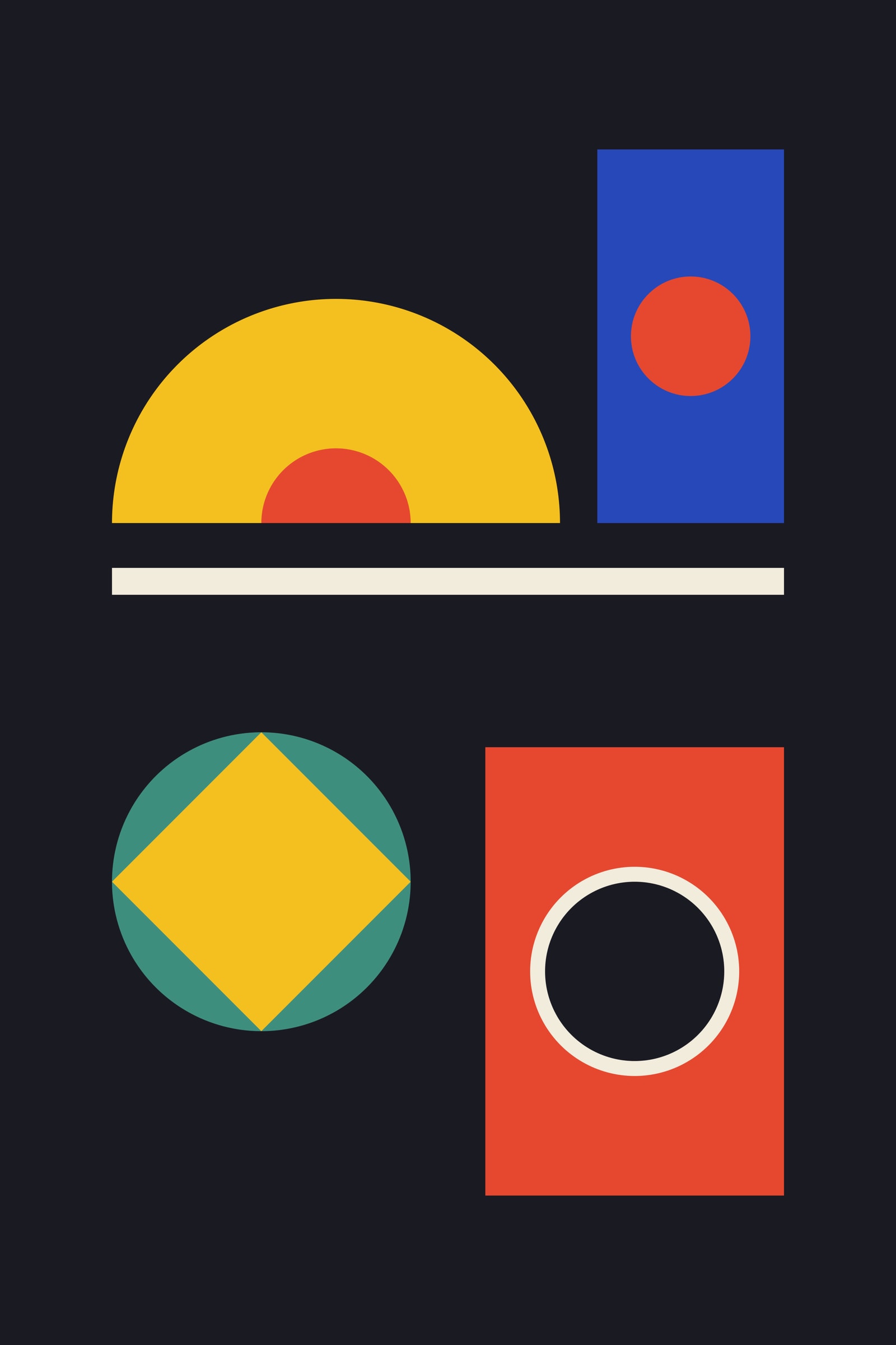 Bauhaus Art Print V — Bold Geometric Bauhaus Poster · Modern Wall Art