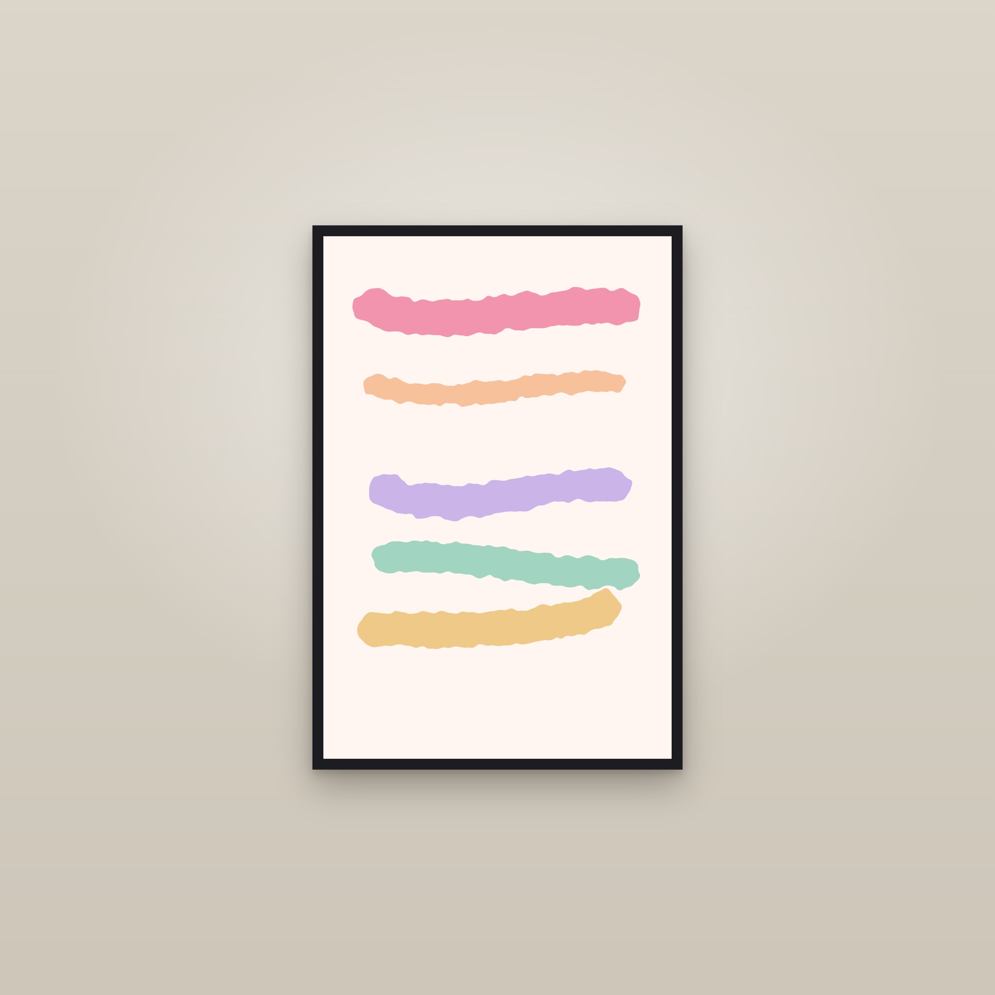 Dawn Brushstroke Art Print — Bold Abstract Expressionist Poster · Modern Wall Art — framed in a gallery setting