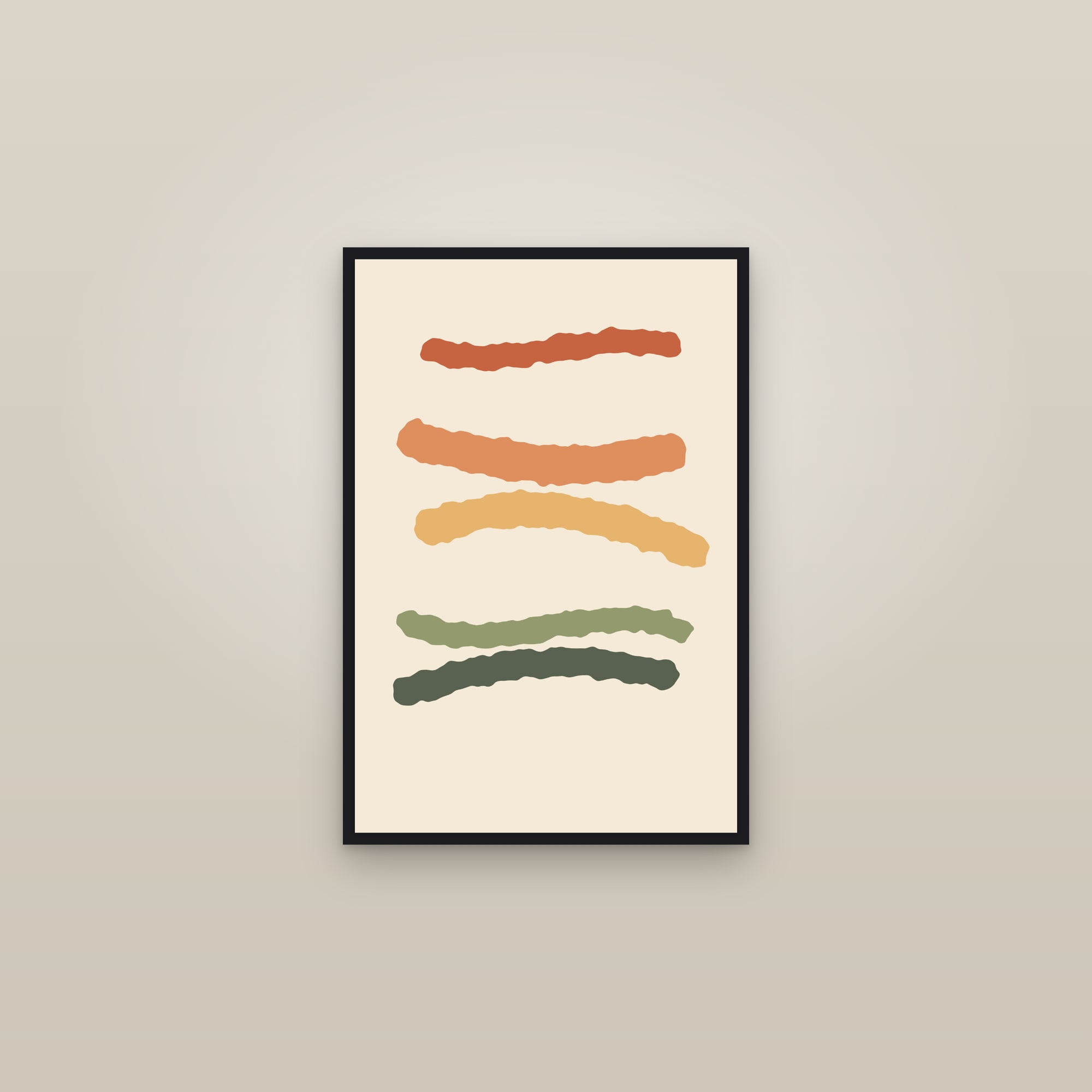 Terracotta Brushstroke Art Print — Bold Abstract Expressionist Poster · Modern Wall Art — framed in a gallery setting