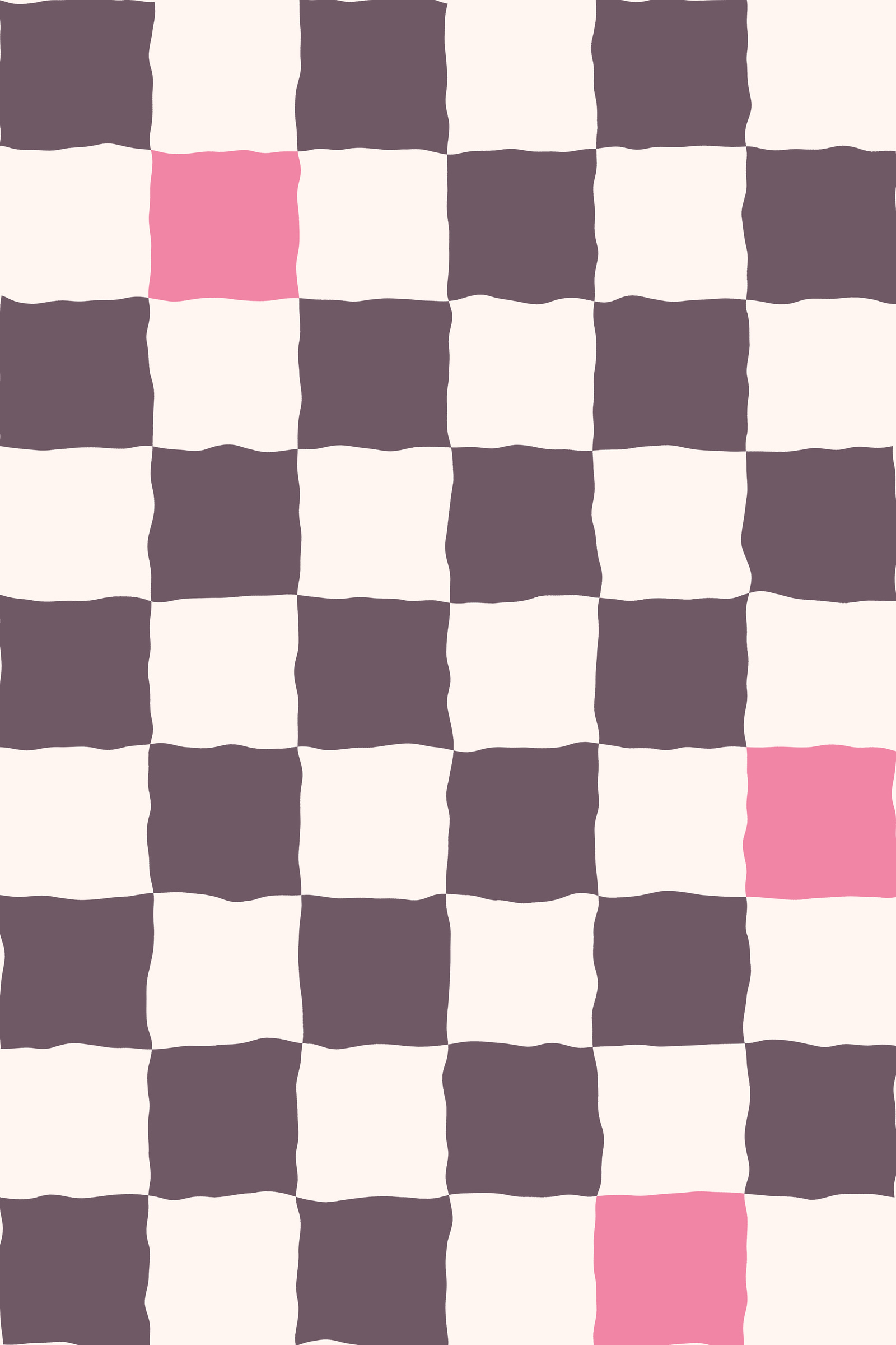 Dawn Wavy Checkerboard Art Print — Bold Bold Checkered Poster · Modern Wall Art