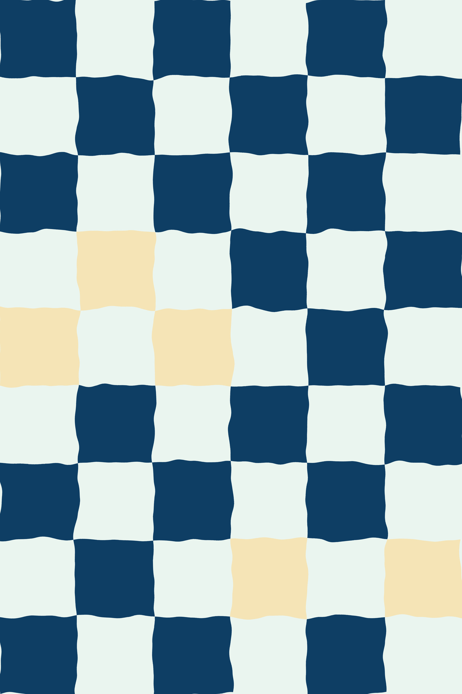 Ocean Wavy Checkerboard Art Print — Bold Bold Checkered Poster · Modern Wall Art