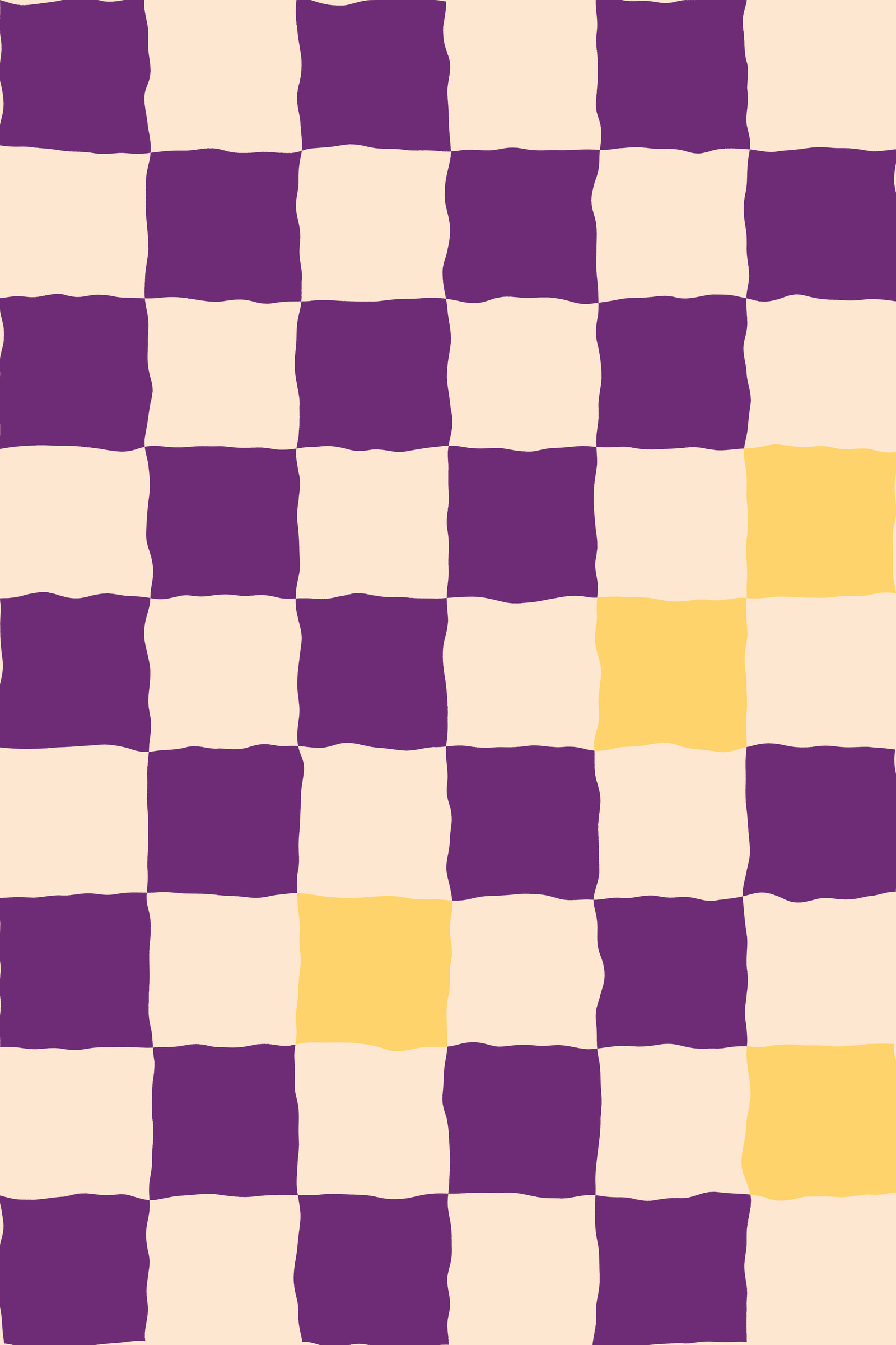 Sunset Wavy Checkerboard Art Print — Bold Bold Checkered Poster · Modern Wall Art