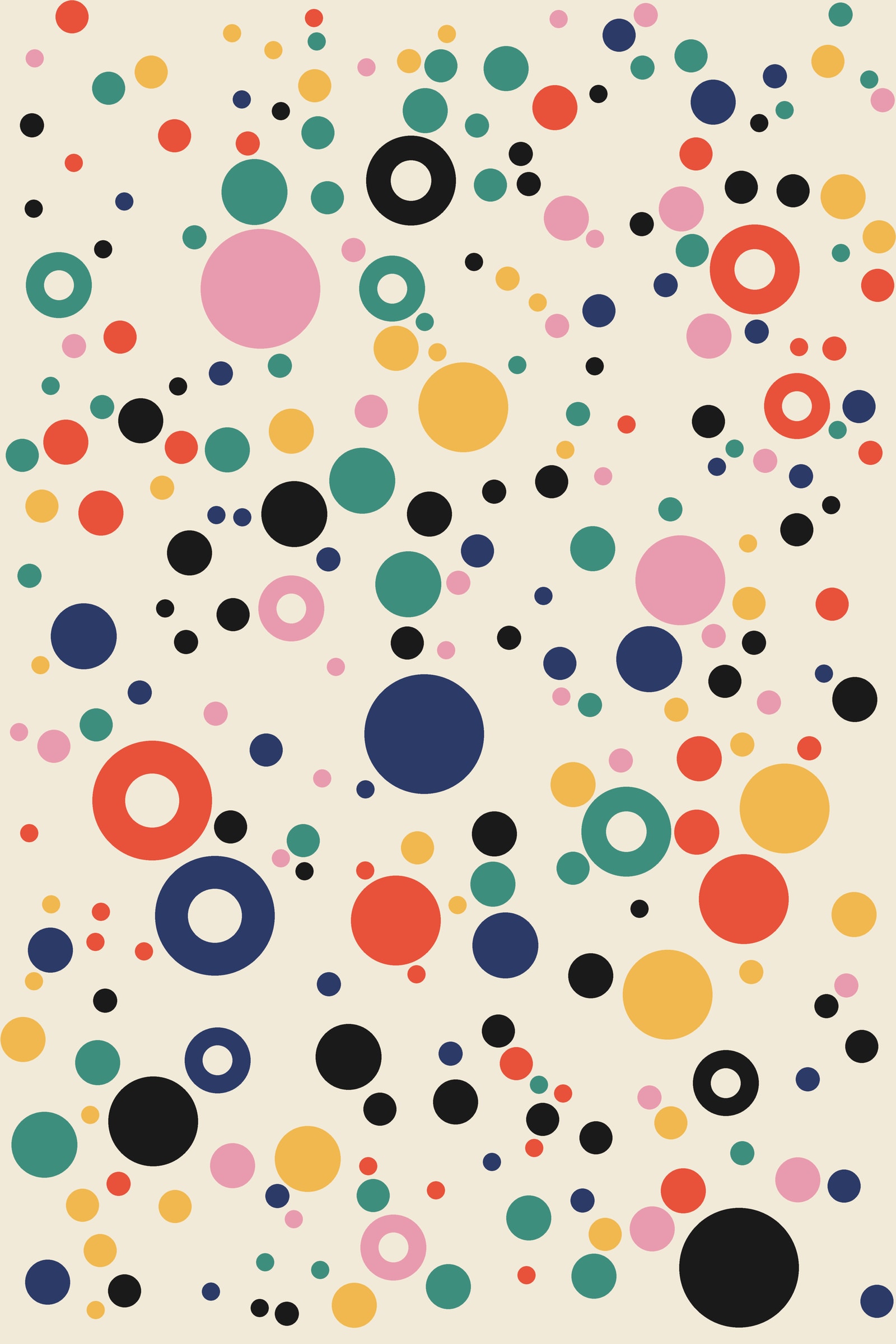 Circle Packing Art Print (Circle) — Bold Dot Abstract Poster · Modern Wall Art