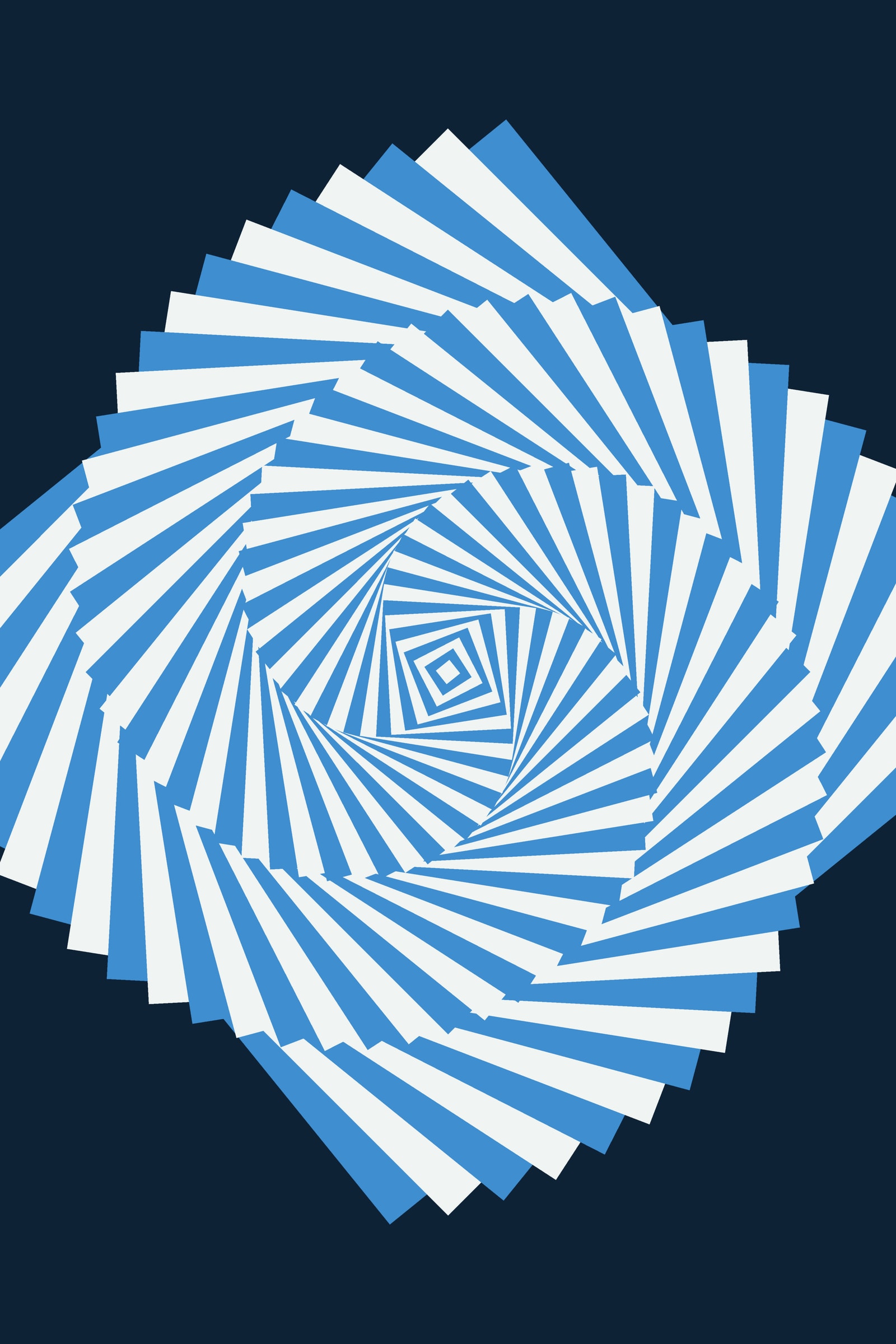 Arctic Op Art Spiral Art Print — Bold Optical Illusion Poster · Modern Wall Art