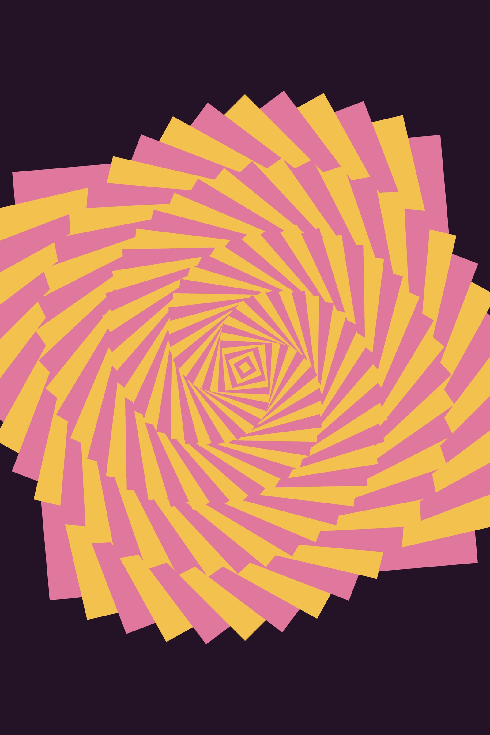 Plum Op Art Spiral Art Print — Bold Optical Illusion Poster · Modern Wall Art