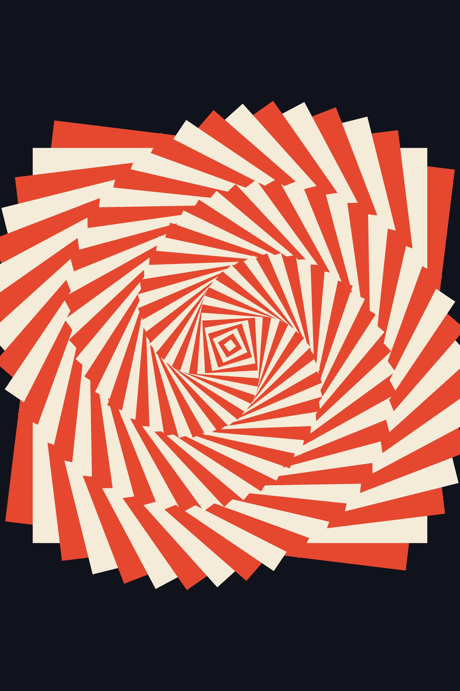 Op Art Spiral Art Print — Optical Illusion Poster · Bold Black & White Wall Art
