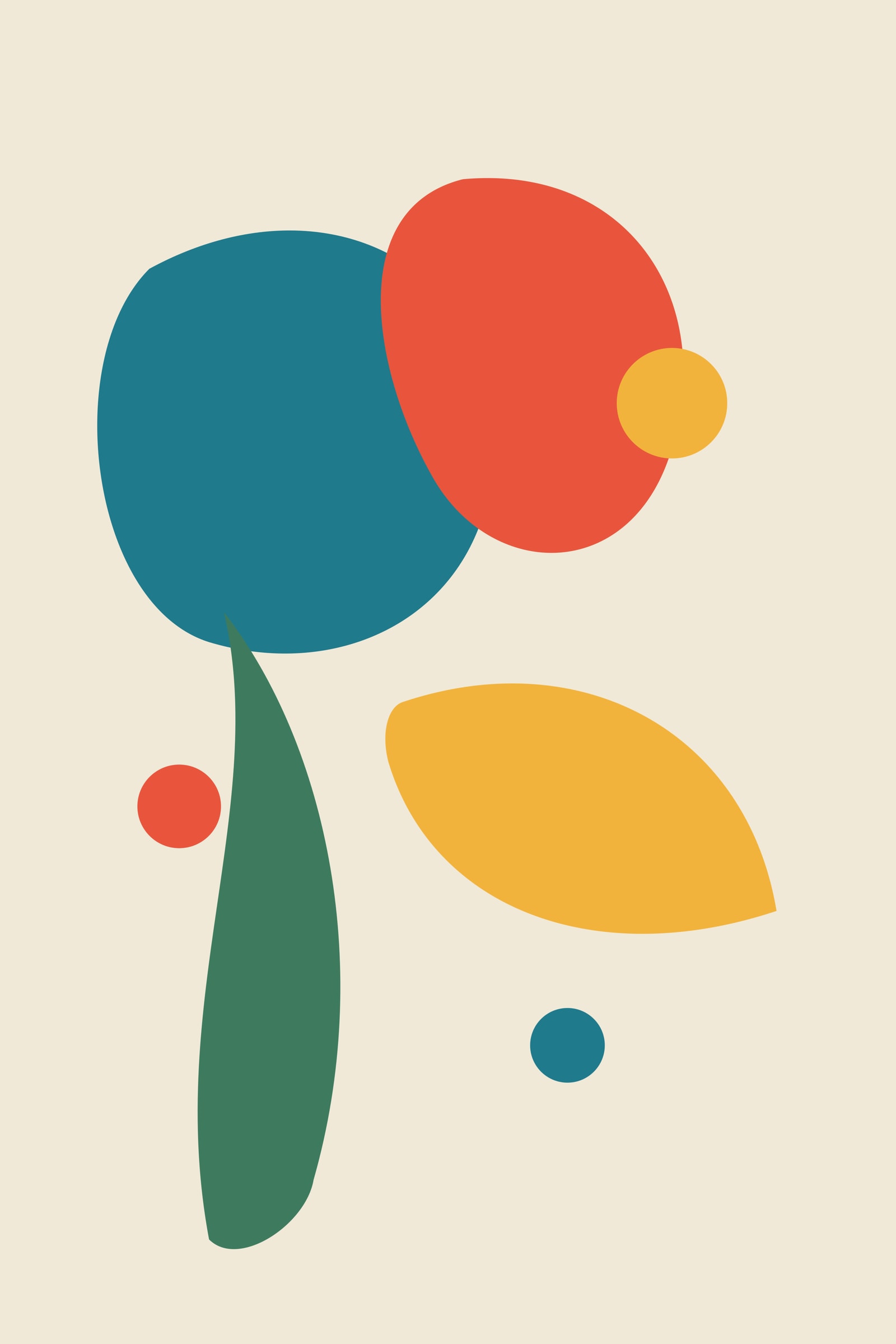 Cut-Paper Shapes Art Print III — Bold Organic Collage Poster · Modern Wall Art