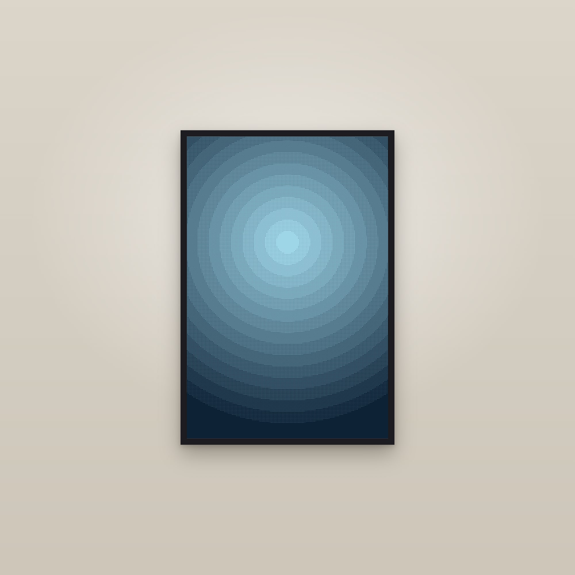Arctic Gradient Dither Art Print — Bold Retro Pixel Poster · Modern Wall Art — framed in a gallery setting