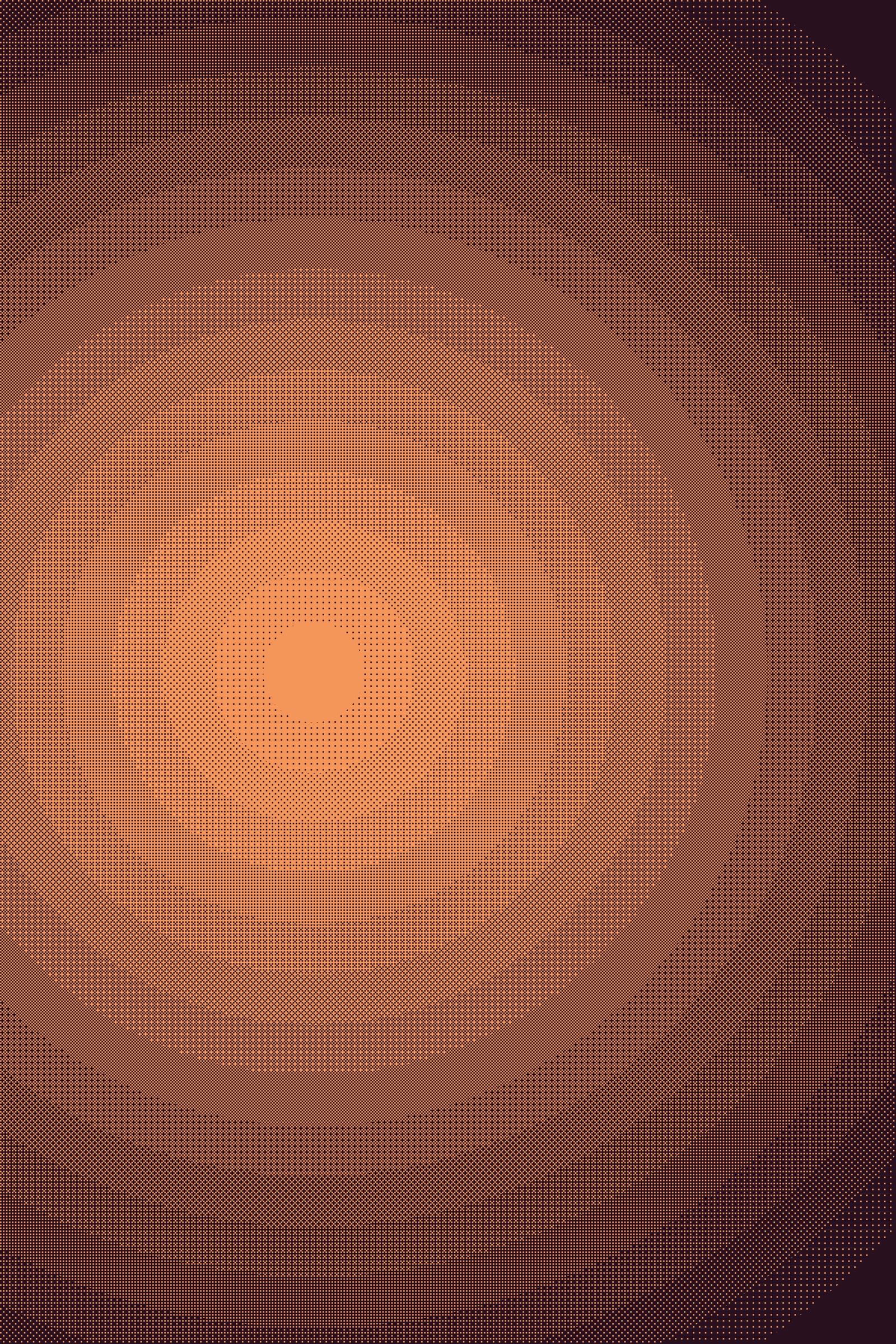 Coral Gradient Dither Art Print — Bold Retro Pixel Poster · Modern Wall Art