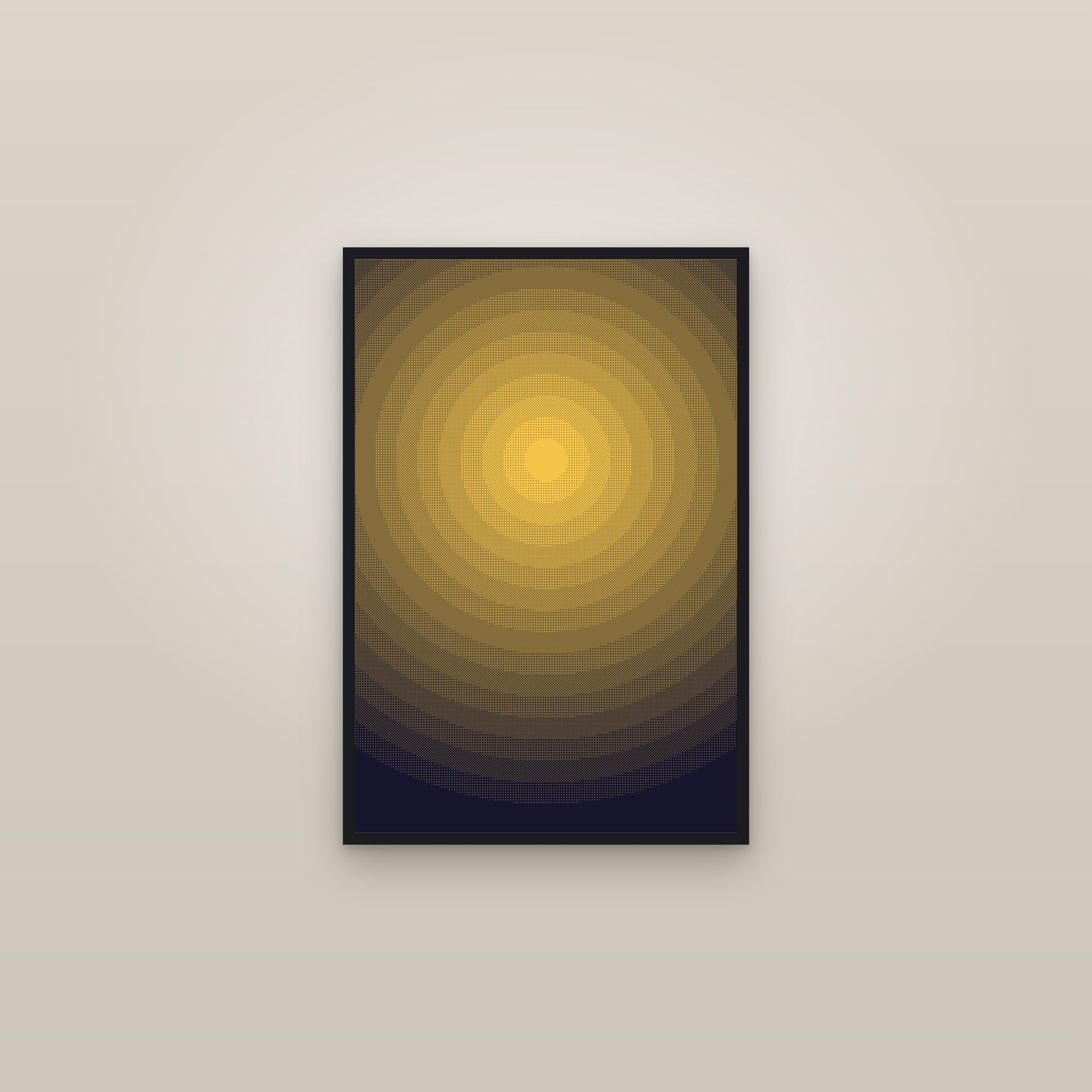 Gradient Dither Art Print — Retro Pixel Poster · Bold Modern Wall Art — framed in a gallery setting