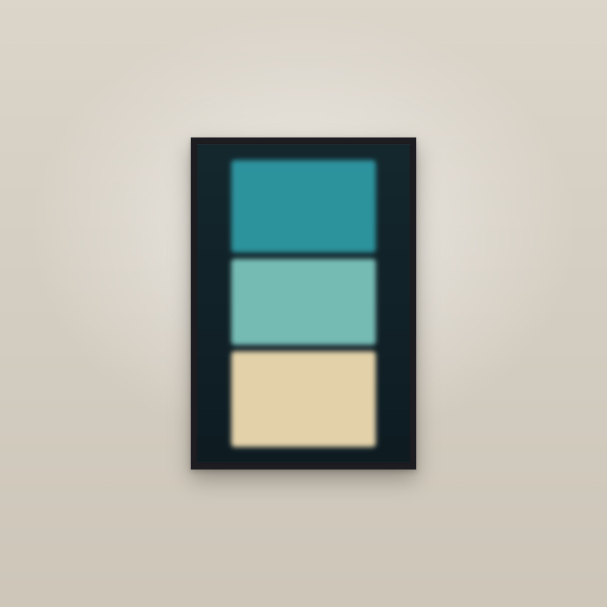 Lagoon Colour Field Art Print — Bold Colour Block Poster · Modern Wall Art — framed in a gallery setting