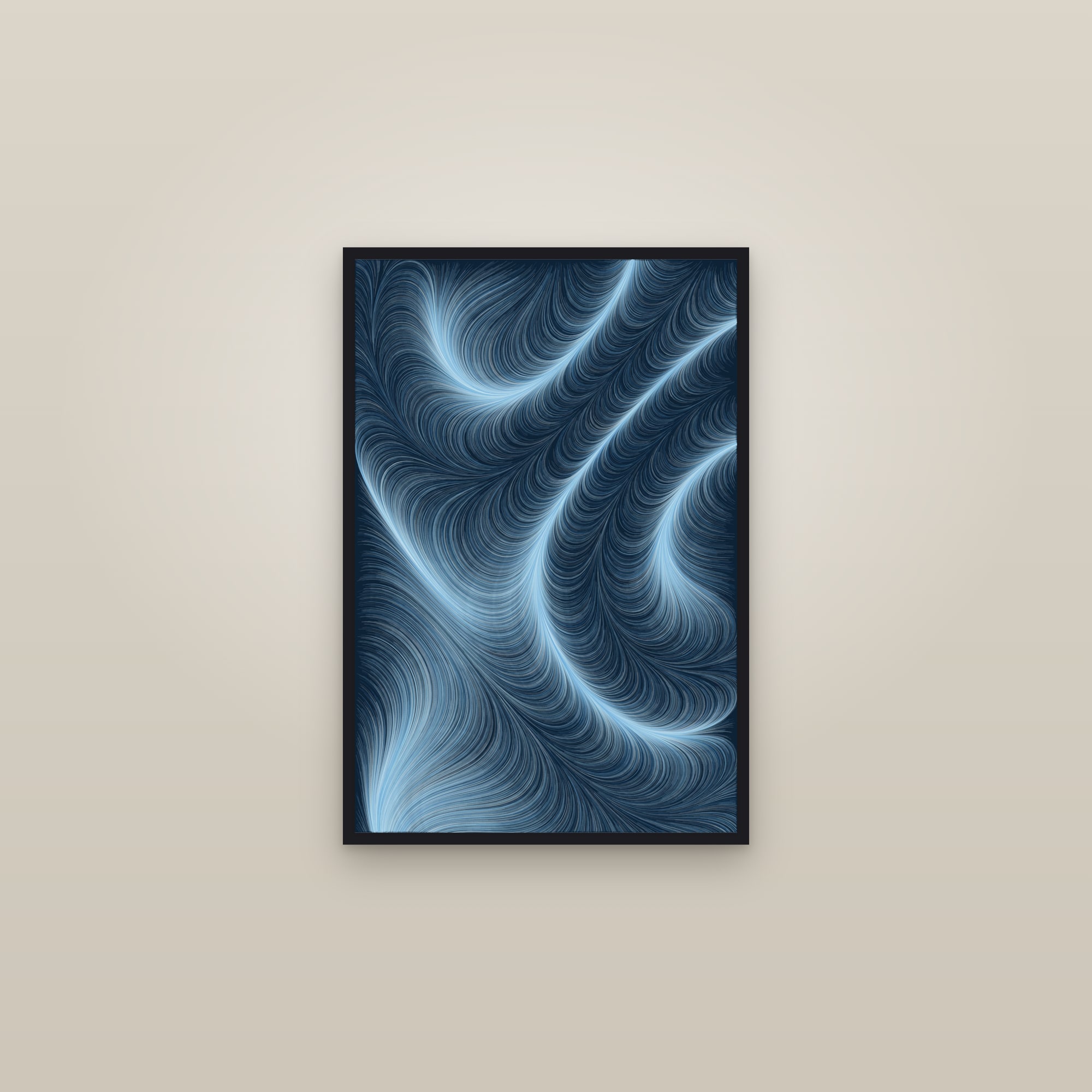 Arctic Flow Art Print — Bold Abstract Line Poster · Modern Wall Art — framed in a gallery setting
