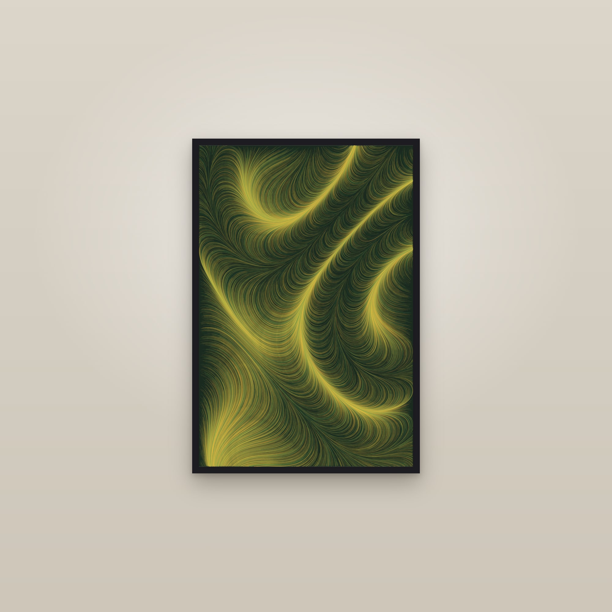 Citrus Flow Art Print — Bold Abstract Line Poster · Modern Wall Art — framed in a gallery setting