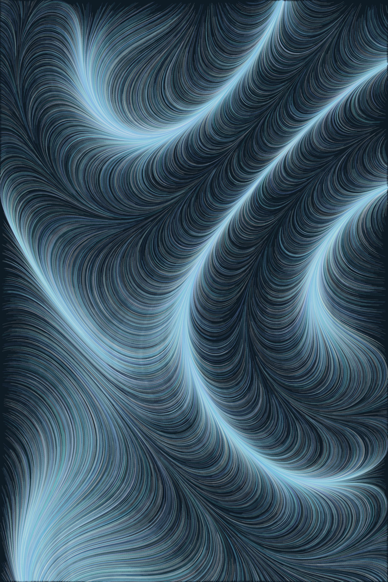 Ice Flow Field Art Print — Bold Generative Abstract Poster · Modern Wall Art