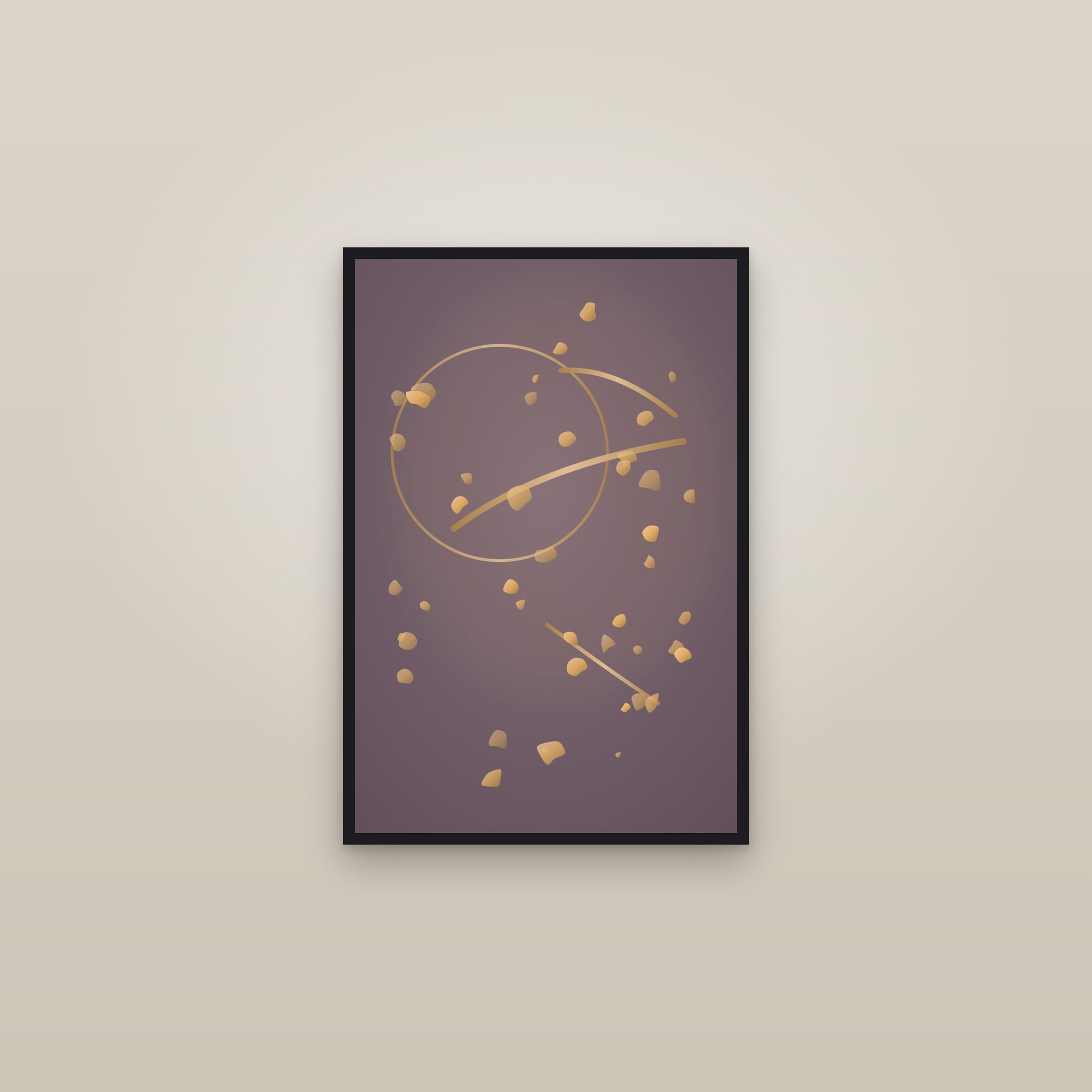 Dawn Gold Leaf Art Print — Bold Luxe Gold Abstract Poster · Modern Wall Art — framed in a gallery setting