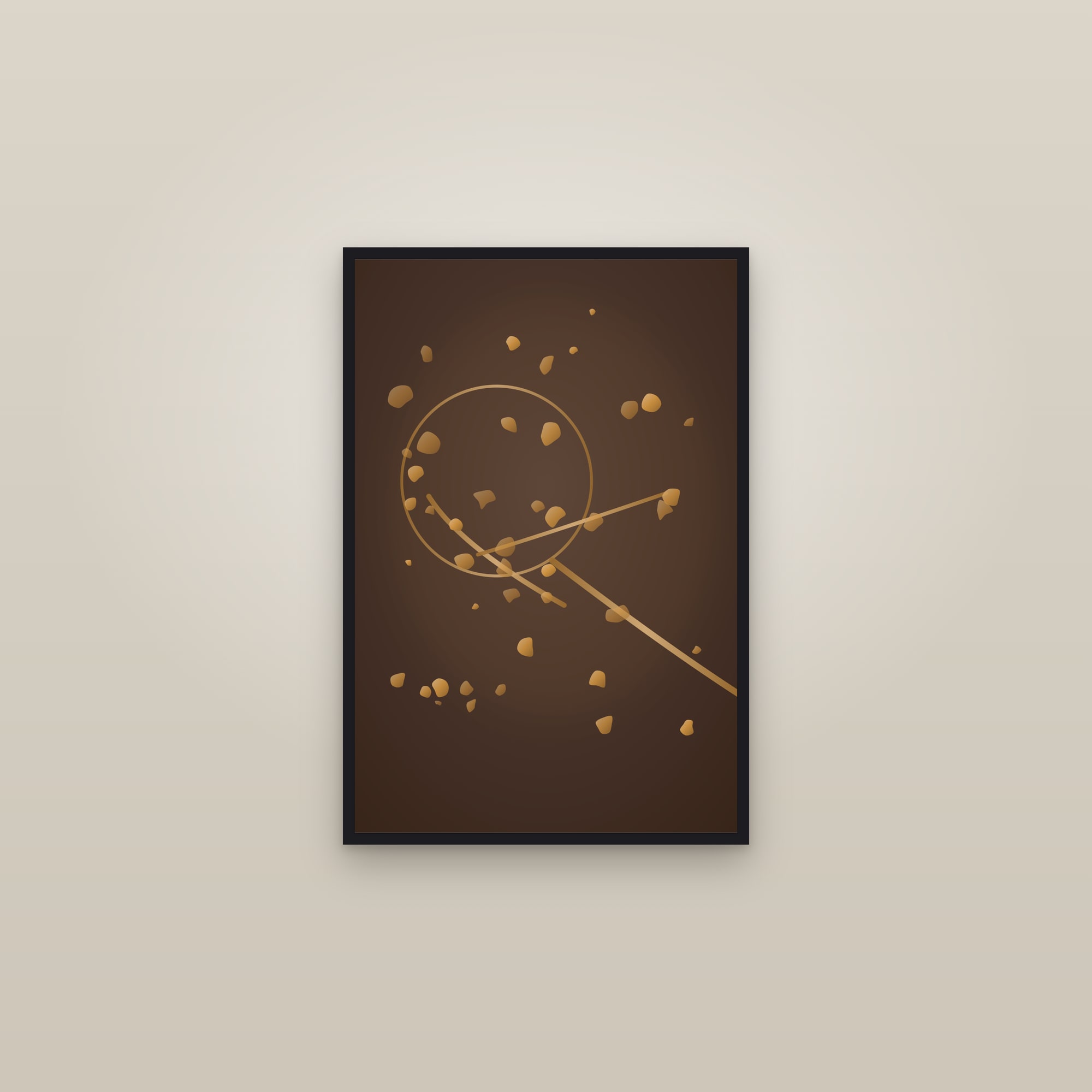 Terracotta Gold Leaf Art Print — Bold Luxe Gold Abstract Poster · Modern Wall Art — framed in a gallery setting