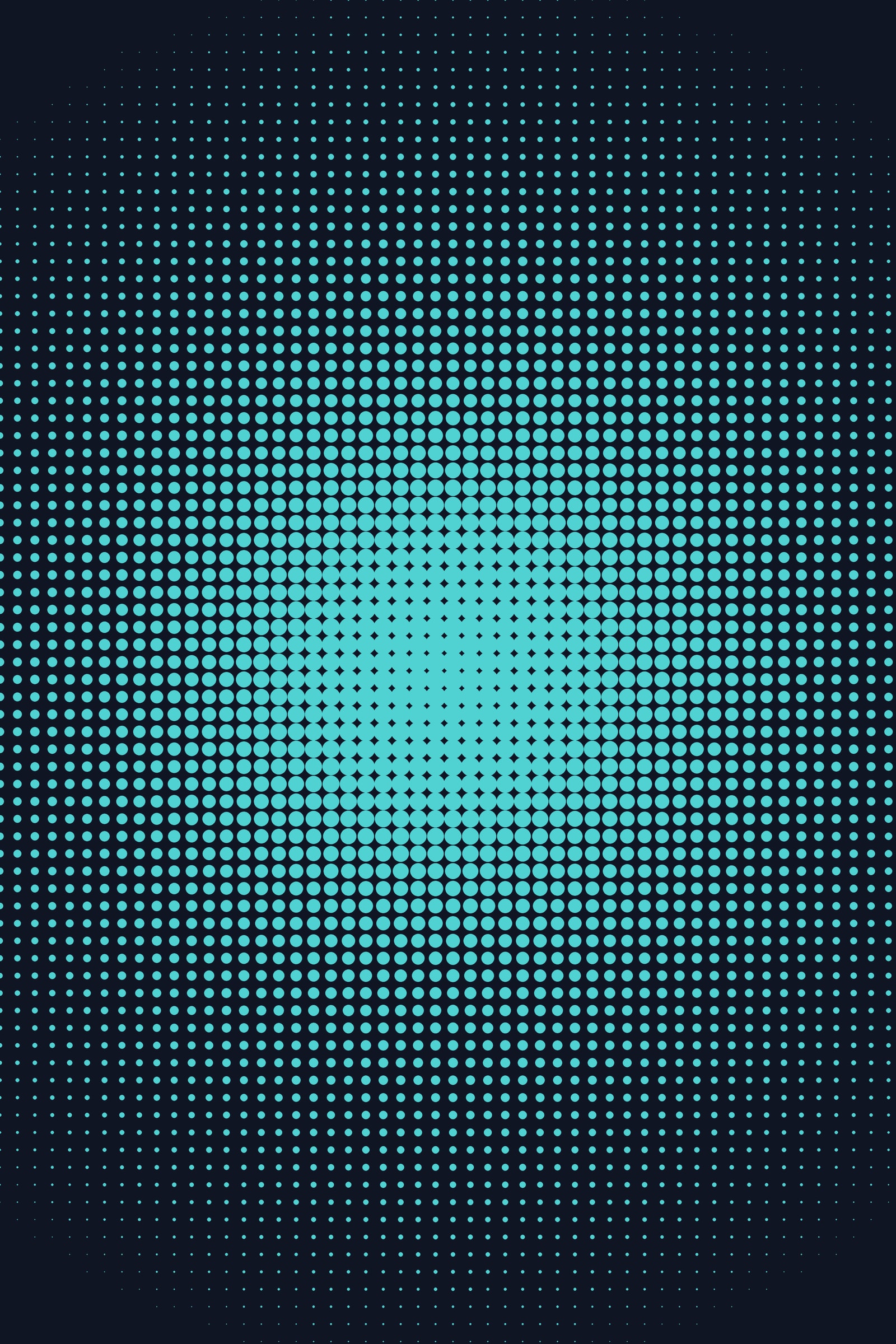 Aqua Halftone Dot Art Print — Bold Pop Art Poster · Modern Wall Art