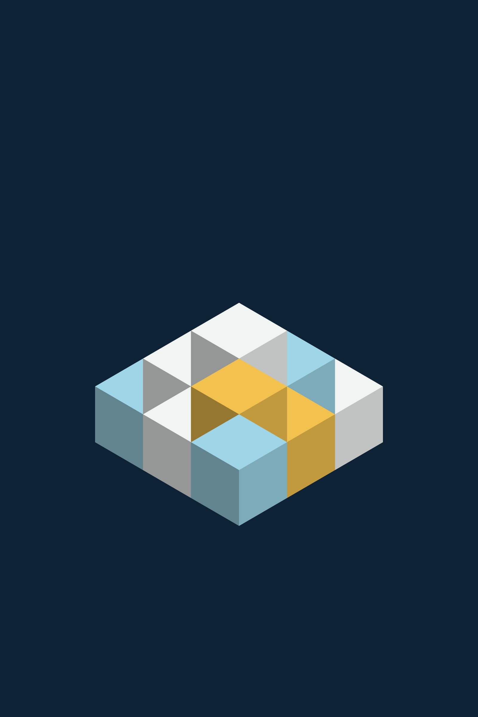 Arctic Isometric Cubes Art Print — Bold 3D Geometric Poster · Modern Wall Art