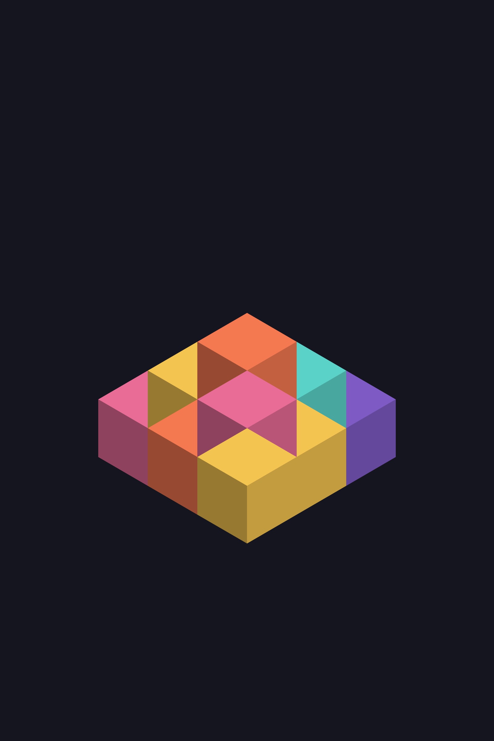 Neon Isometric Cubes Art Print — Bold 3D Geometric Poster · Modern Wall Art