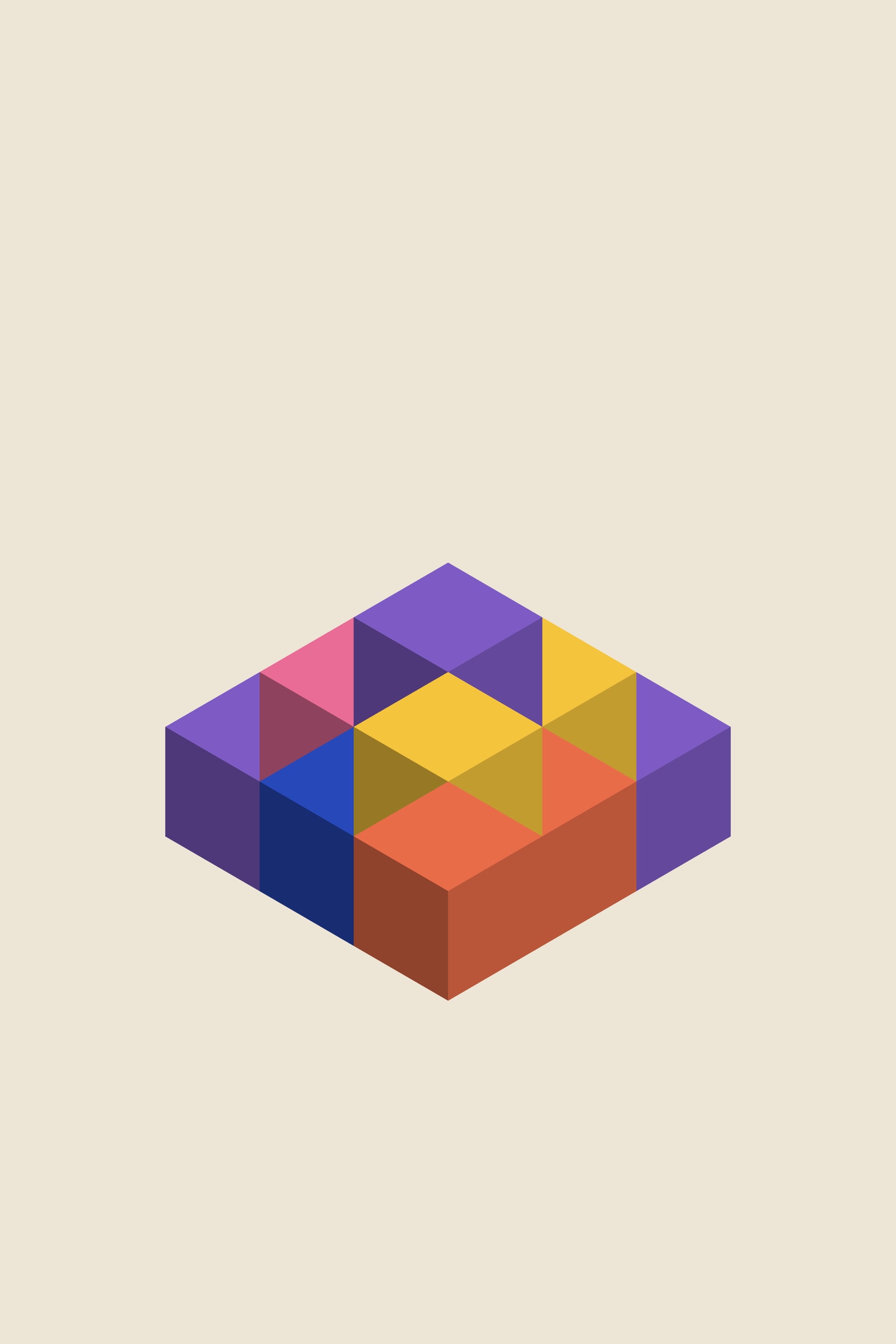 Isometric Cubes Art Print — 3D Geometric Poster · Bold Modern Wall Art