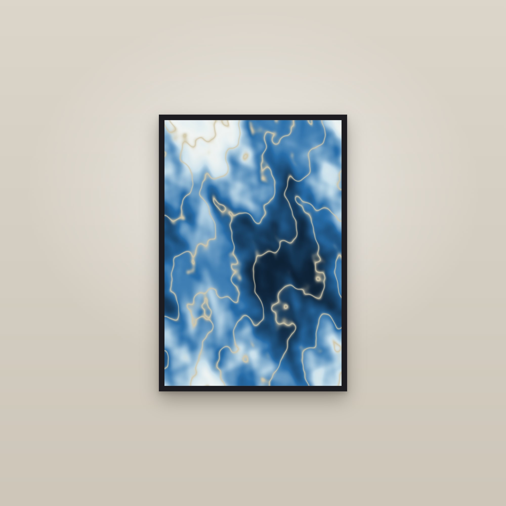 Arctic Marble Abstract Art Print — Bold Veined Marble Poster · Modern Wall Art — framed in a gallery setting