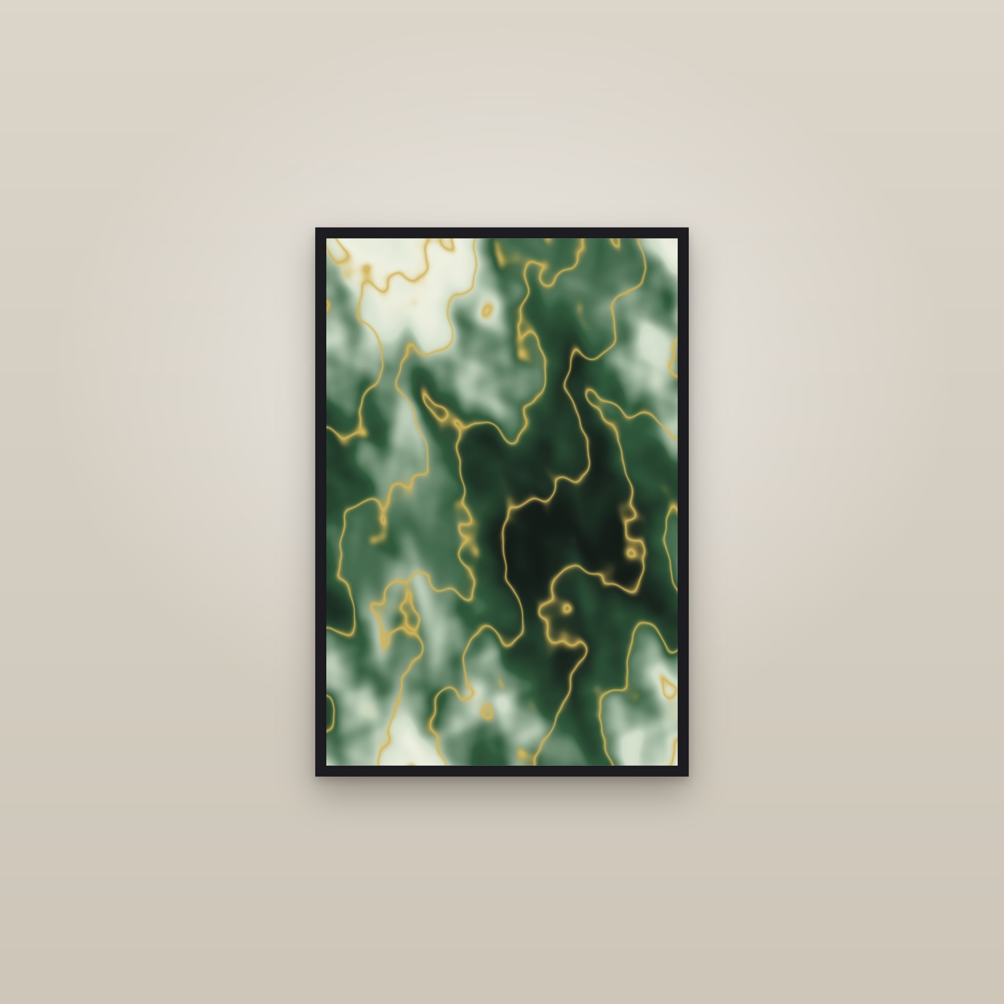 Jade Green Marble Abstract Art Print — Bold Veined Marble Poster · Modern Wall Art — framed in a gallery setting